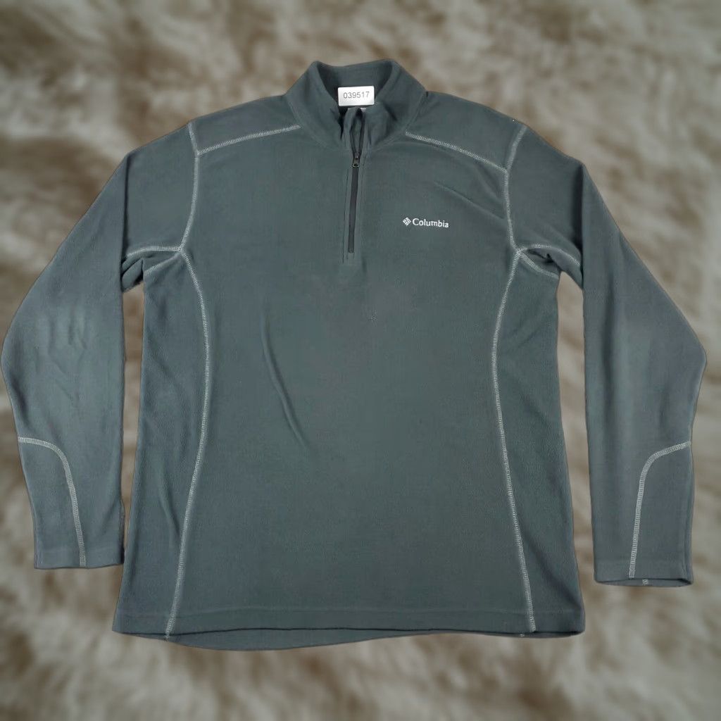 Vintage Columbia Gray Fleece Sweater 1/4 Zip Pullover Mens Medium Size US M / EU 48-50 / 2 - 1 Thumbnail