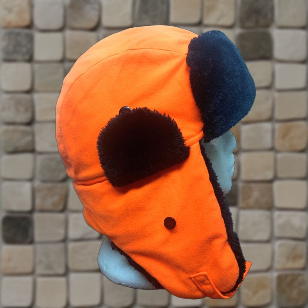 Vintage VINTAGE Gander Mountain Trapper Hat M/L Orange Unisex Adults 90s Wool Faux Quilted Insulated Windproof Water Resistant Ear Flap Neck Flap Packable Hat Size ONE SIZE - 1 Thumbnail