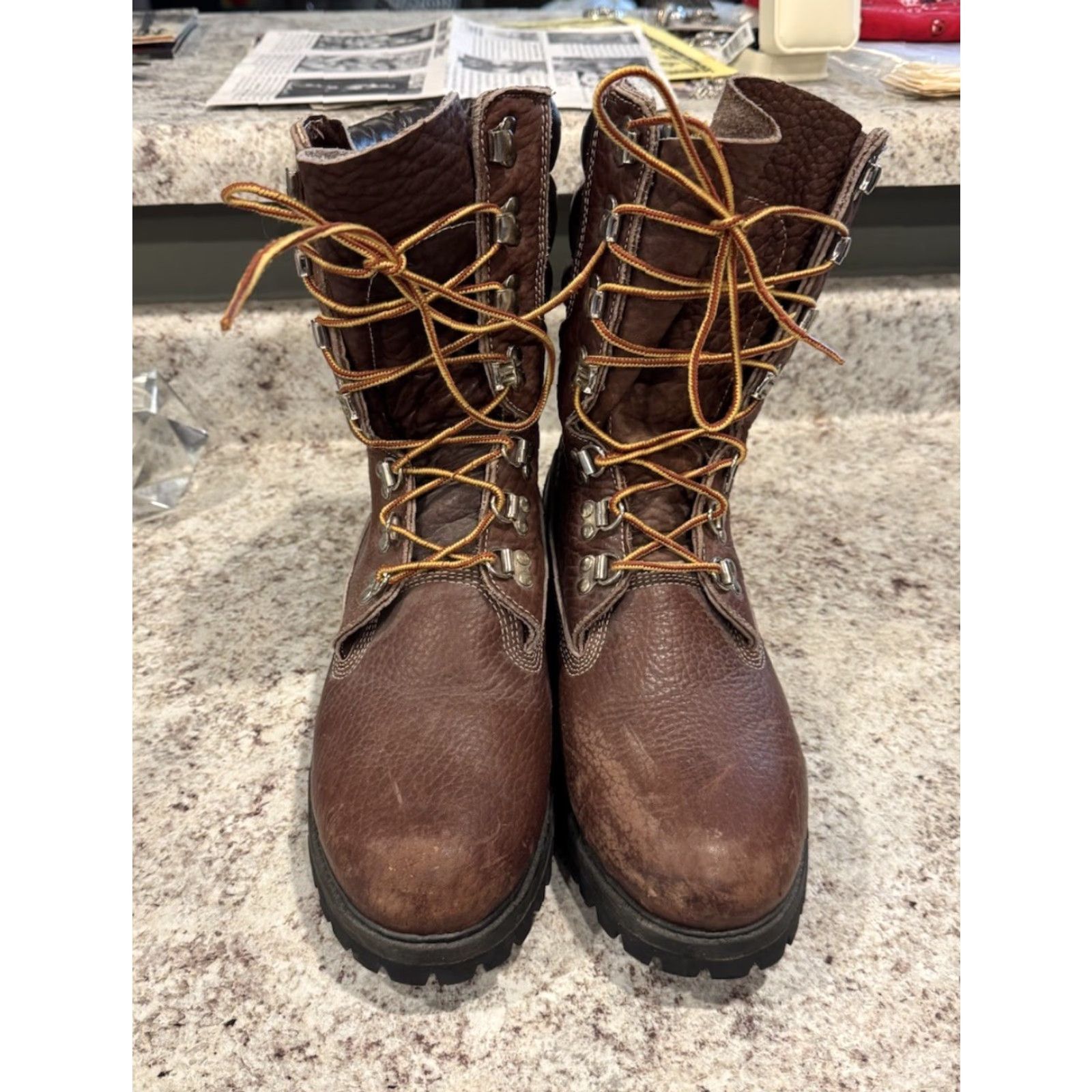 Timberland VINTAGE Timberland Super Boot Mens 7 Leather Brown USA 90s Hip Hop M Boots Size US 7 / EU 40 - 3 Thumbnail
