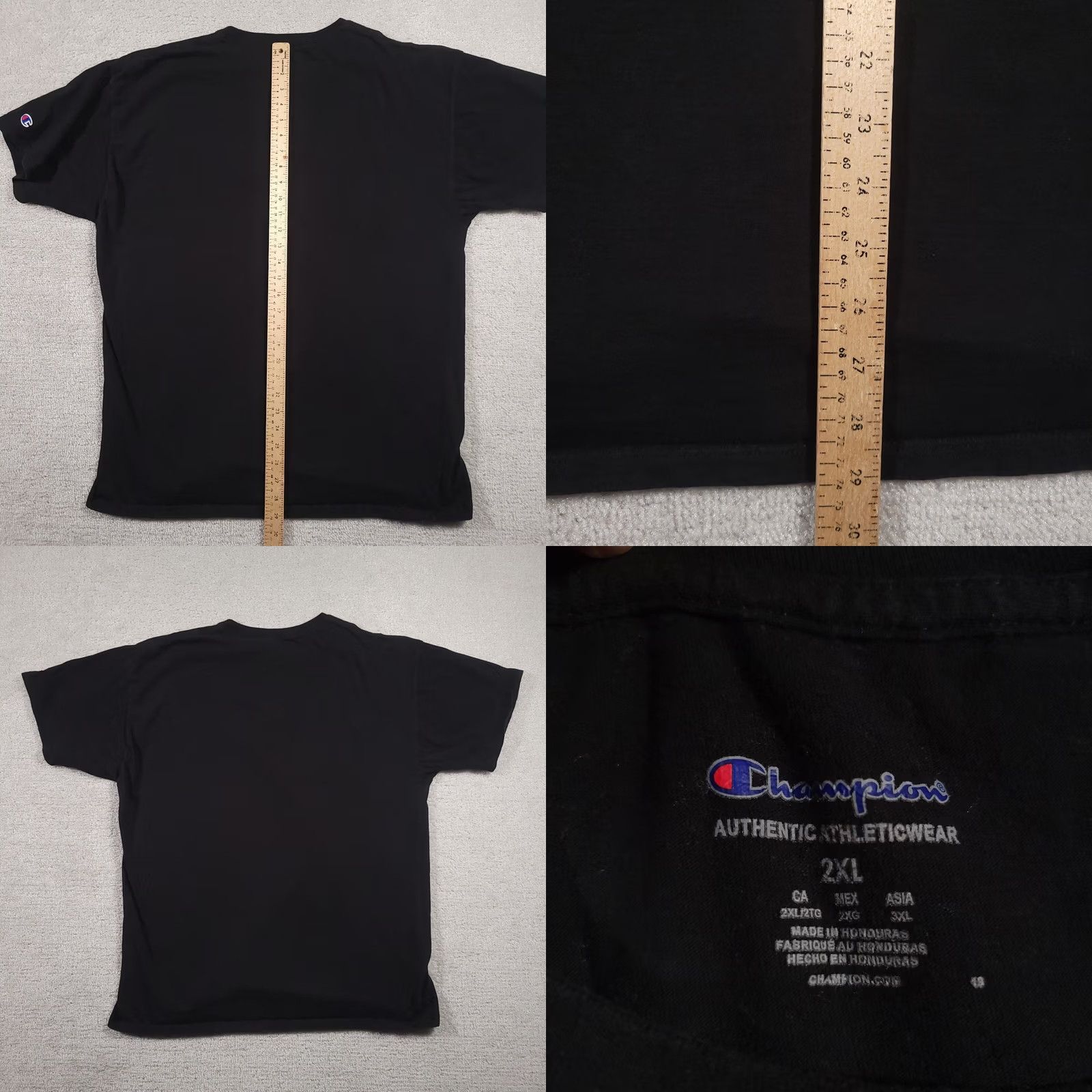 Champion VINTAGE Champion Shirt Mens 2XL Black Crew Neck Short Sleeve Embroidered Logo T Size US XXL / EU 58 / 5 - 8 Thumbnail