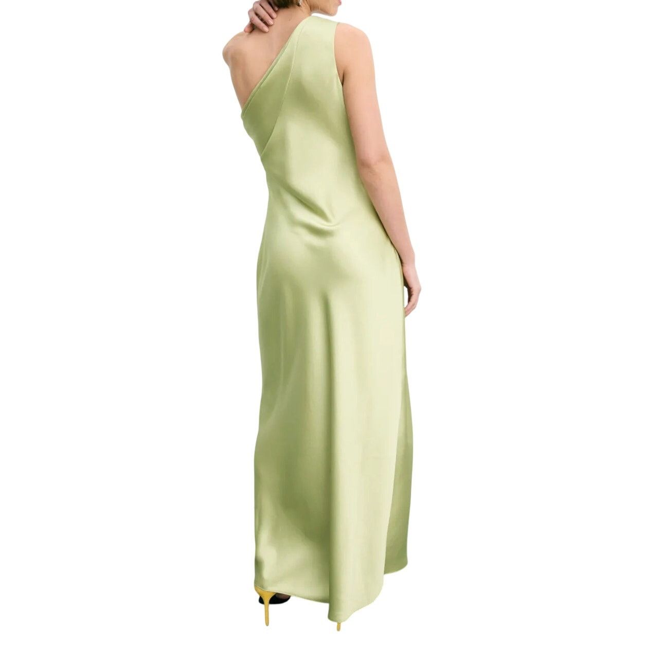 Tanya Taylor One Shoulder Stassi Dress in Green, Size US 10