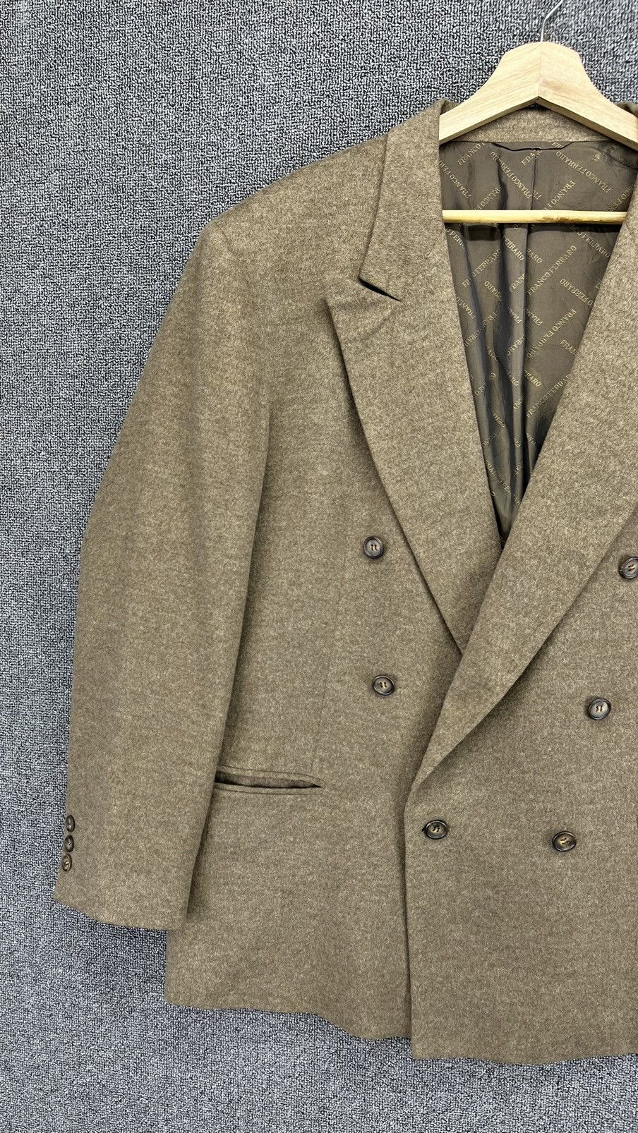Vintage Vintage Franco Ferraro Luxury Wool Blazer Coat Jacket Size US L / EU 52-54 / 3 - 3 Thumbnail