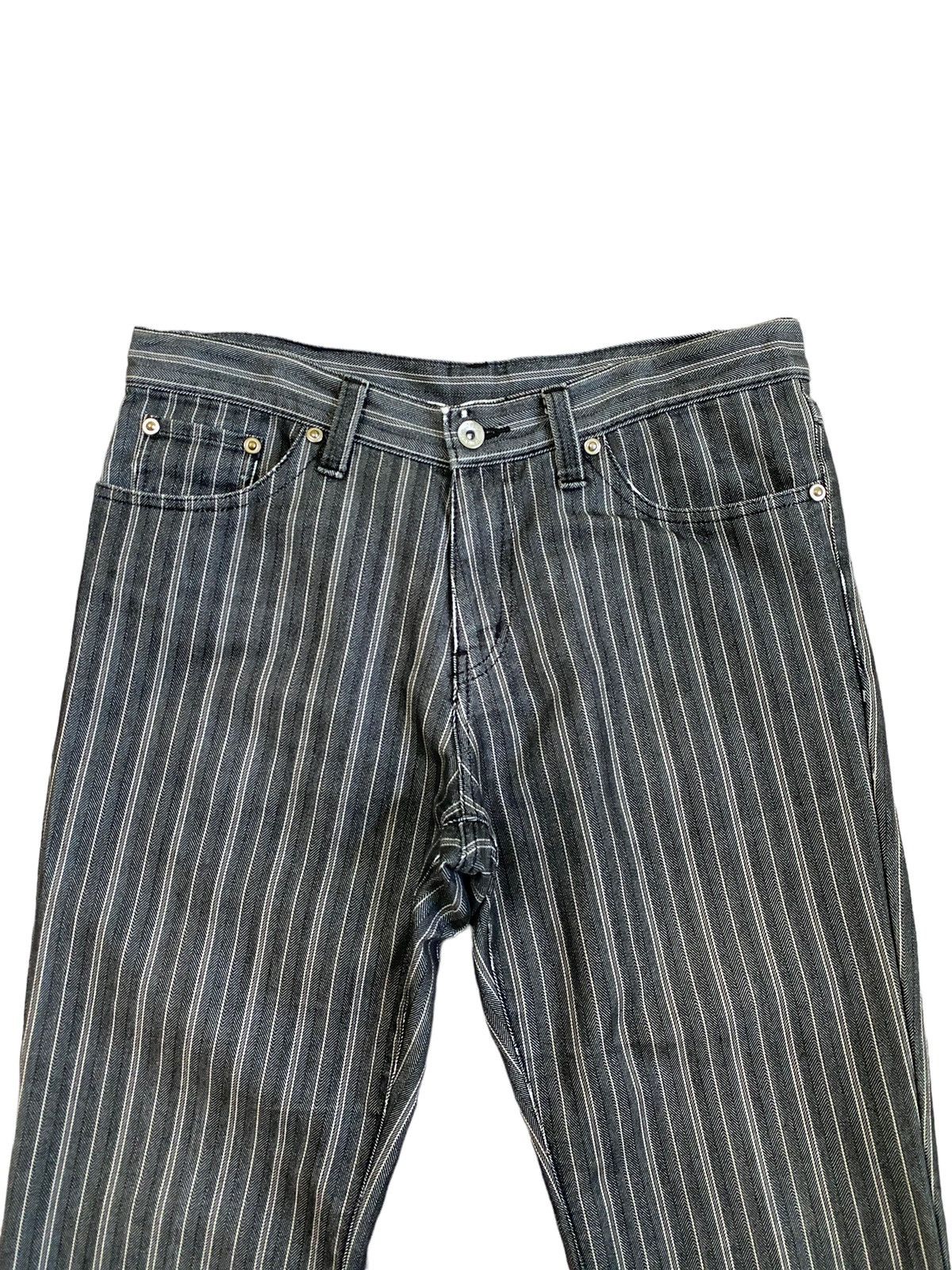 Designer × Japanese Brand × Vintage Flared Semantic Design Striped Bootcut Pant Size US 30 / EU 46 - 3 Thumbnail