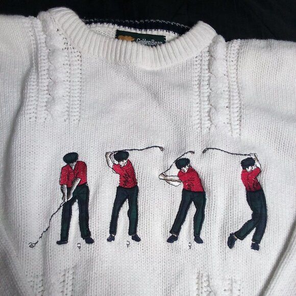 Golden Bear Vintage Golden Bear Jack Nicklaus Golf Crewneck Sweater Size US L / EU 52-54 / 3 - 1 Thumbnail