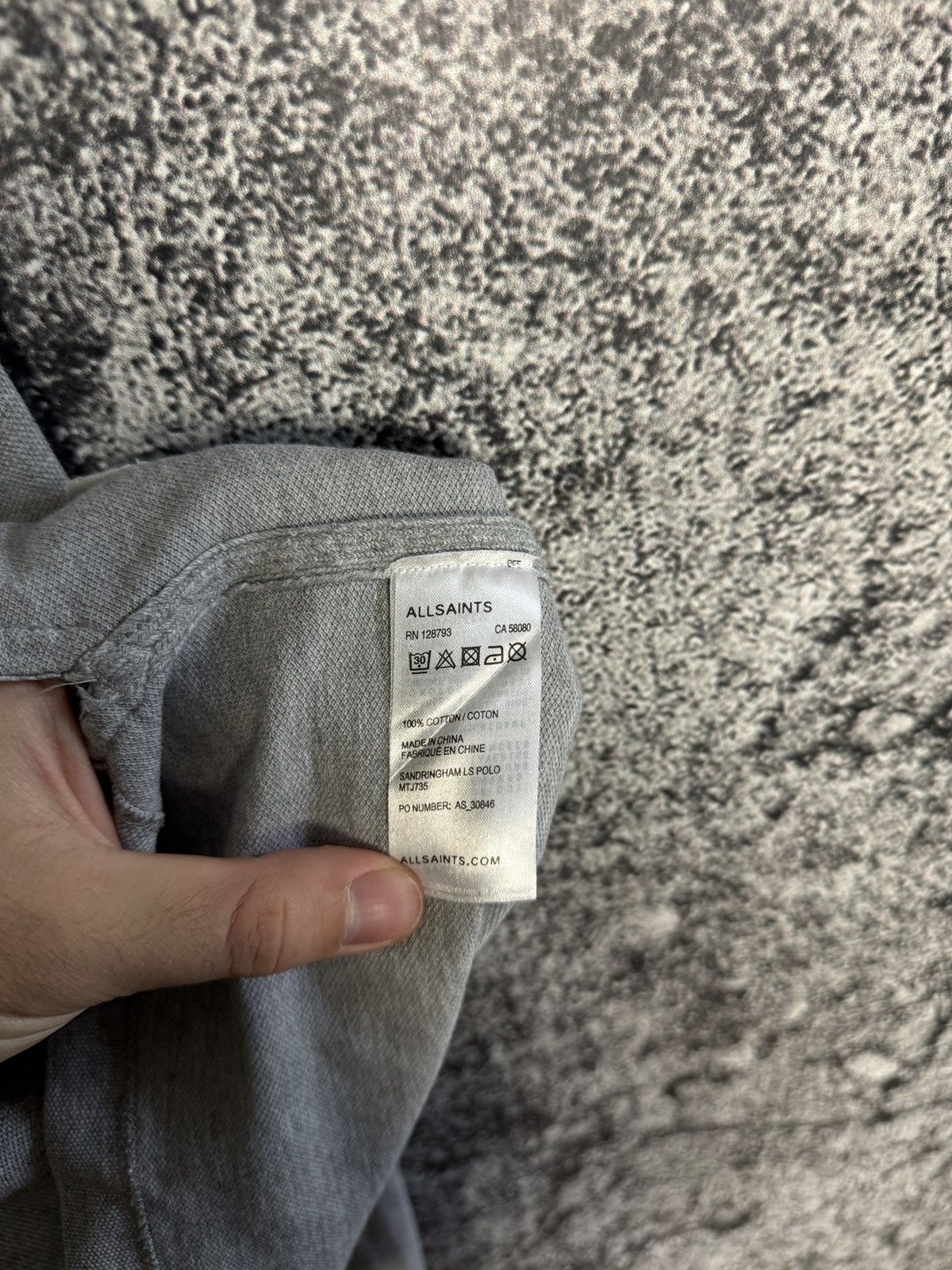 Allsaints Allsaints Sandringham Long Sleeve Polo Shirt Luxury Size M Size US M / EU 48-50 / 2 - 9 Thumbnail