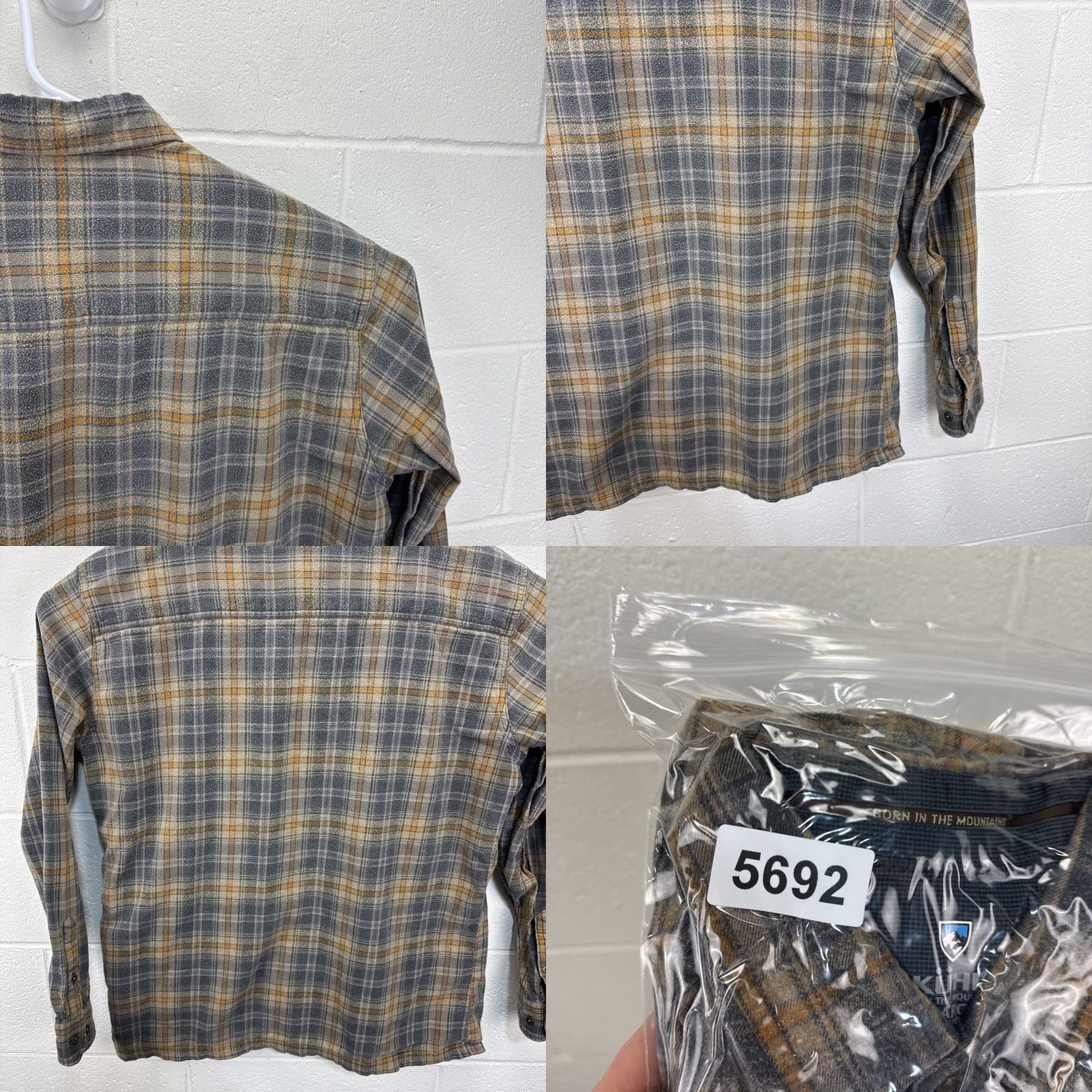 Vintage Kuhl Dillingr Flannel Shirt Mens XL Brown Grey Plaid Button Down Two Pockets Shirt Size US XL / EU 56 / 4 - 11 Thumbnail