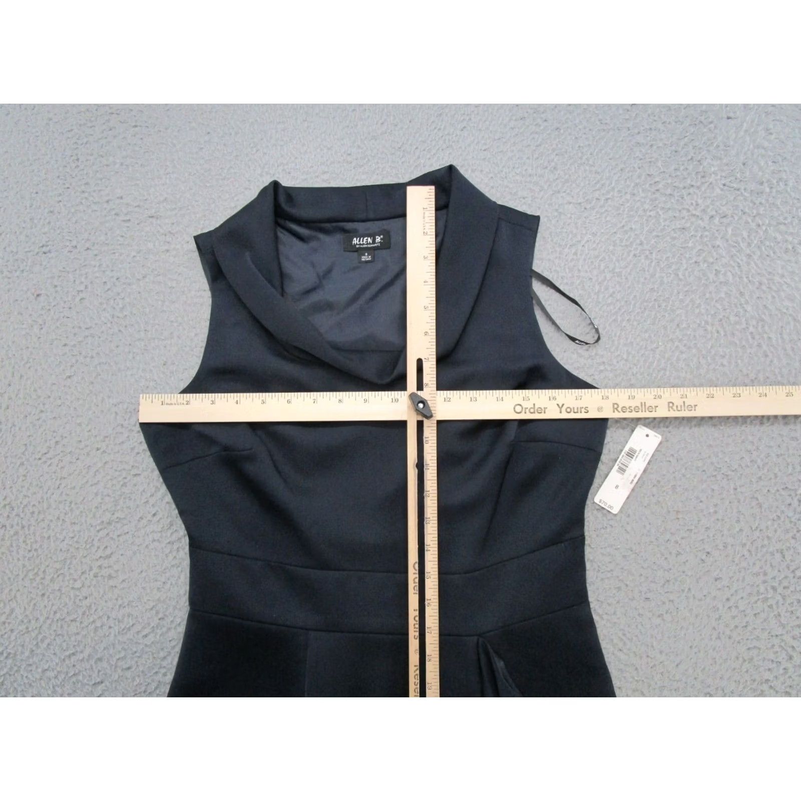 Vintage VINTAGE Allen B Ruffle Pencil Navy Blue Sleeveless Lined Dress Women's Size 8 NEW Size M / US 6-8 / IT 42-44 - 6 Thumbnail