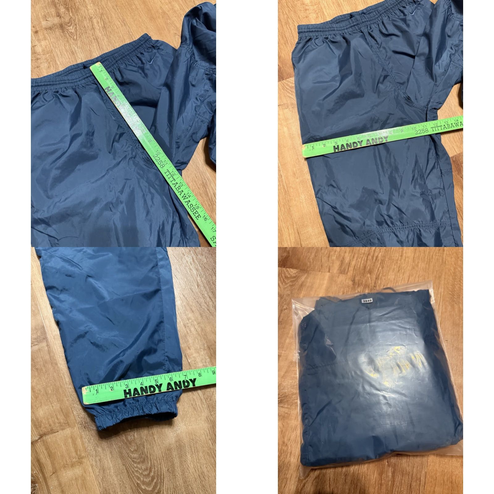 Nike VINTAGE Nike Windbreaker Pants Track Mens Large Blue White 90s Swoosh Check Size US 33 - 8 Thumbnail