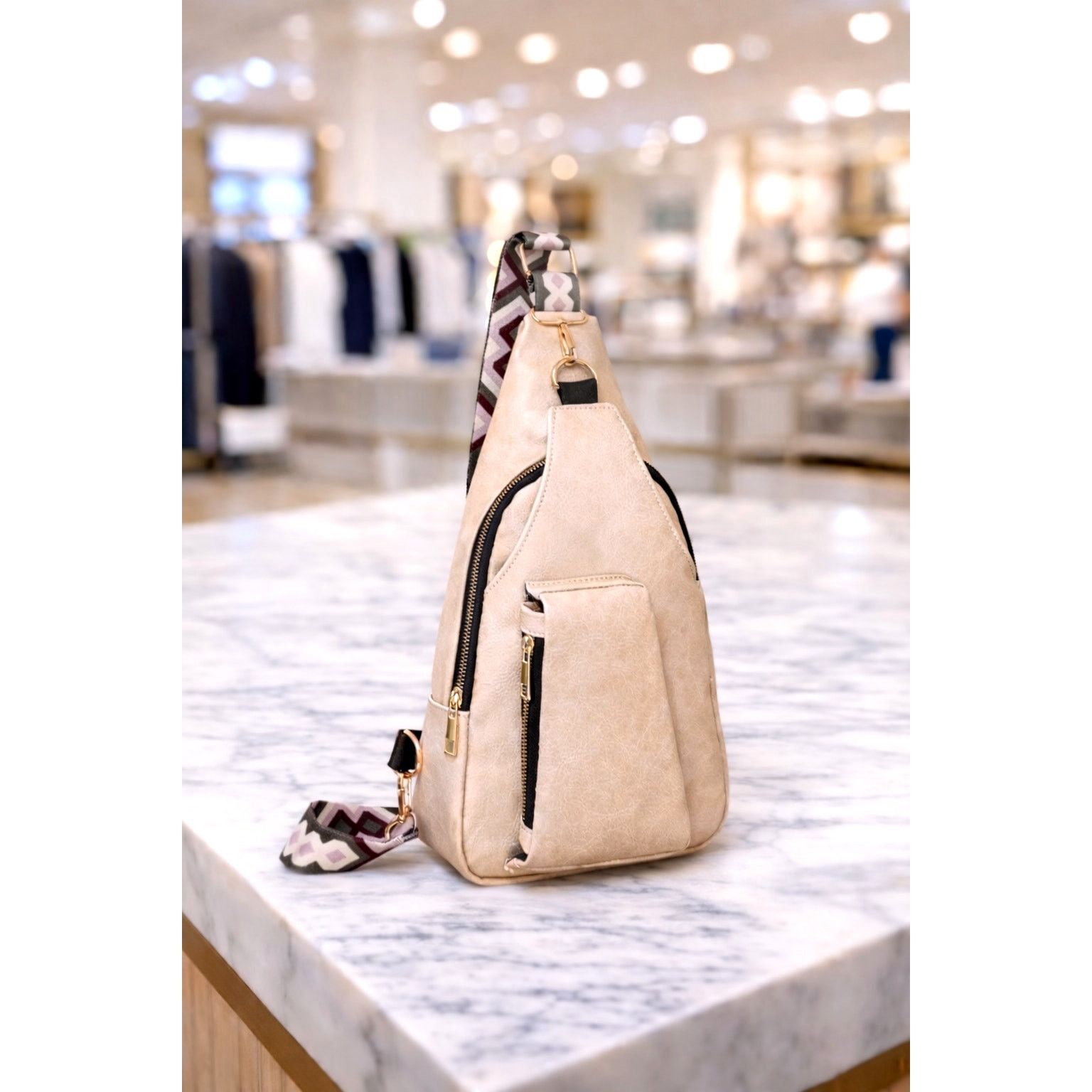 Other Vintage Bohemian Crossbody Bag - Beige Size ONE SIZE - 1 Thumbnail