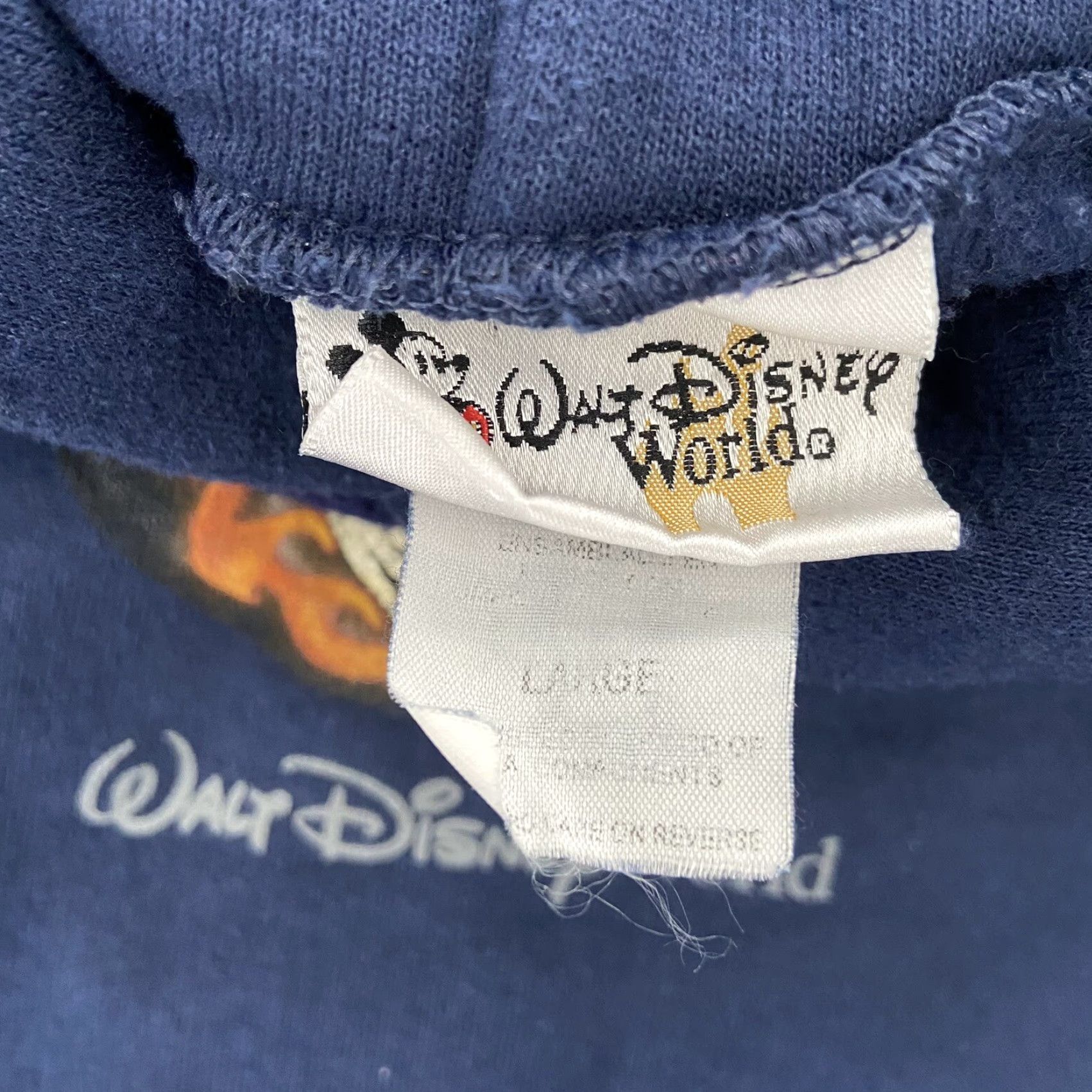 Disney VINTAGE Disney World Hoodie Mens L Blue Mickey Mouse Pullover Sweatshirt Crew Neck Knit Cotton Graphic 90s Theme Disney Brand Size US L / EU 52-54 / 3 - 6 Thumbnail