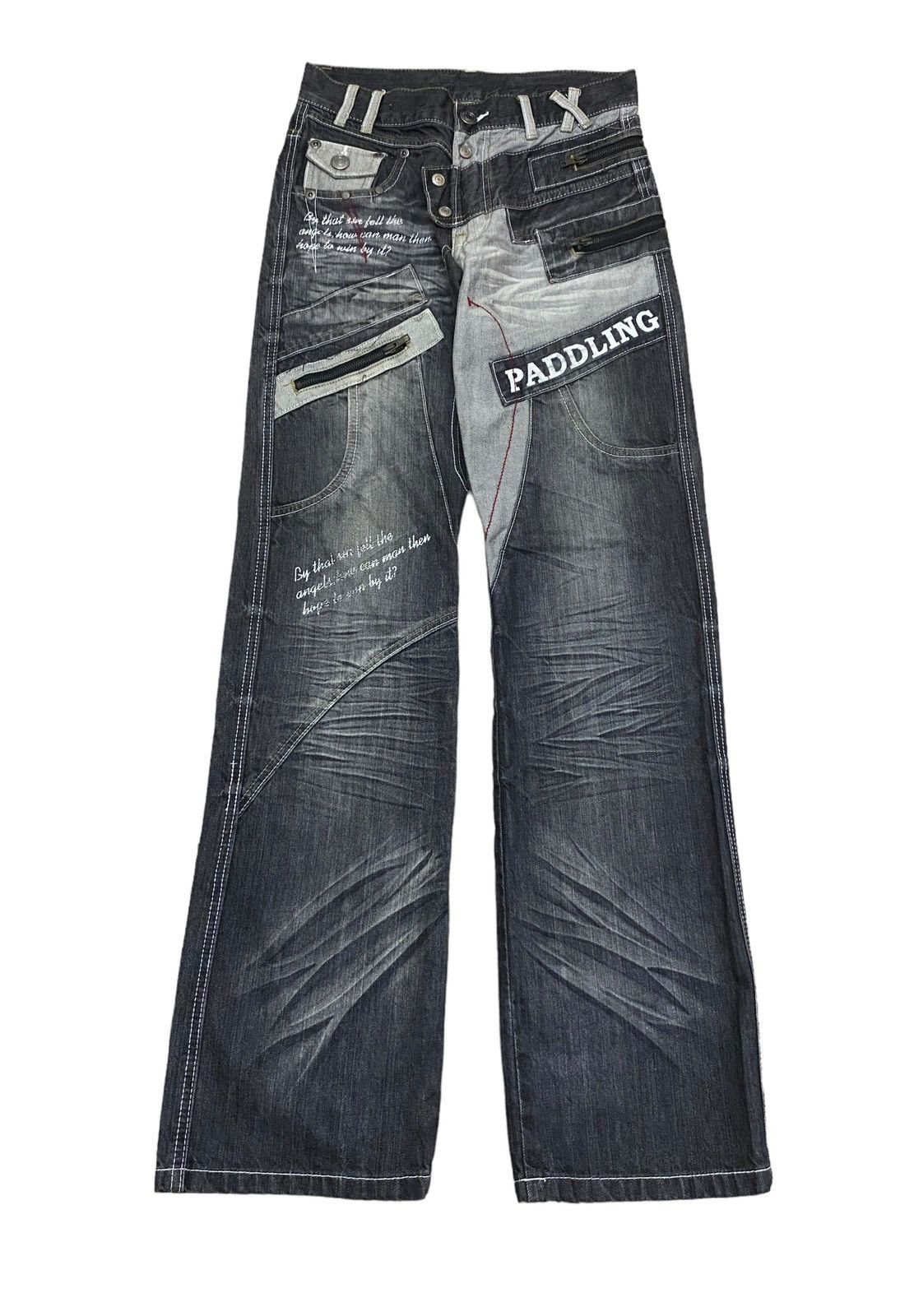 Japanese Brand × Le Grande Bleu (L.G.B.) Rare Design Vintage Japanese Brand Paddling Jeans 2000s Size US 29 - 1 Thumbnail