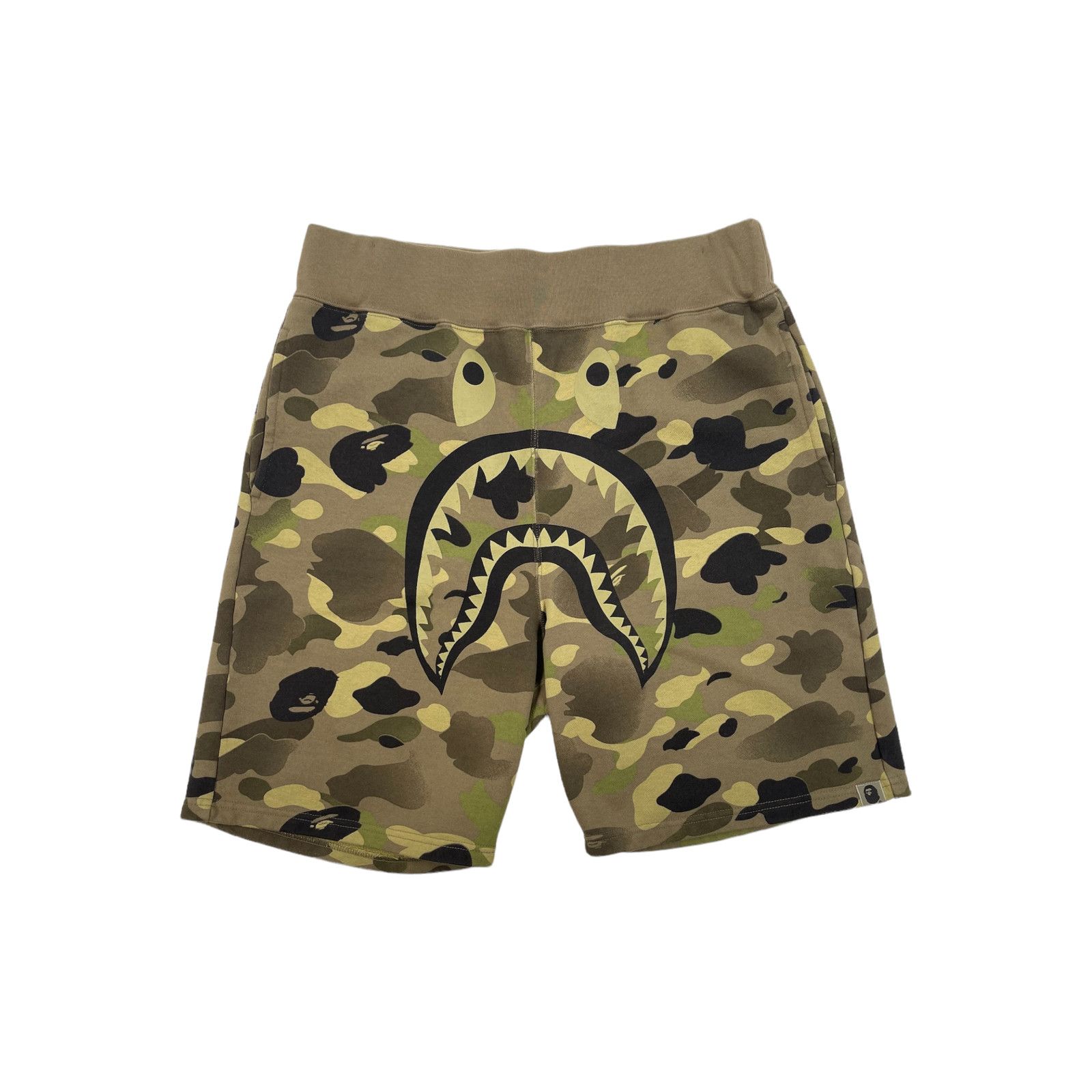 image of Bape X Undefeated Shark Sweat Shorts Camo Green Pre-Owned, Men's (Size 36)