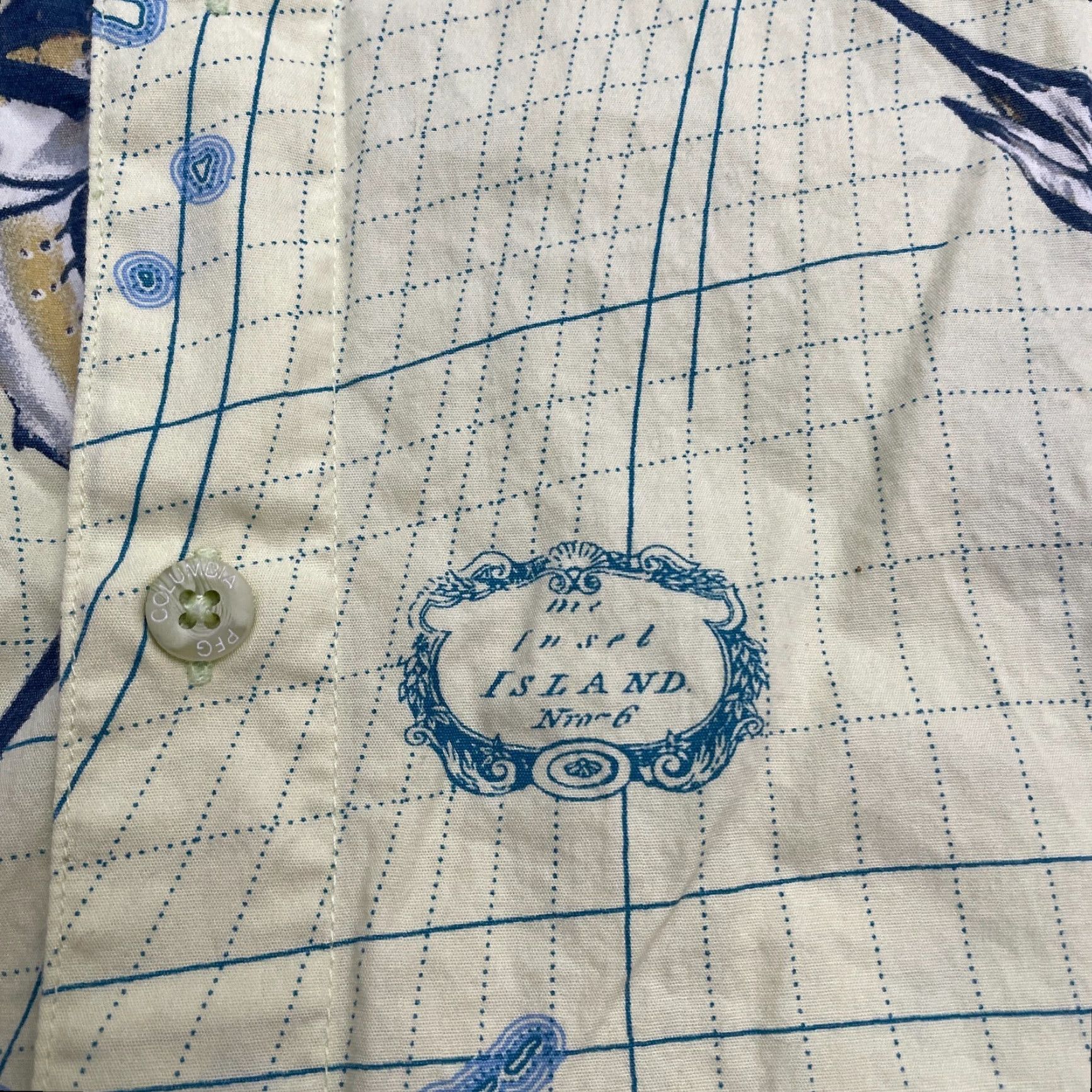 Vintage Columbia Bonehead PFG Shirt Mens Button-Up Short Sleeve Yellow Pattern Fish Outdoor Casual Regular Size L Mens Size US L / EU 52-54 / 3 - 6 Thumbnail
