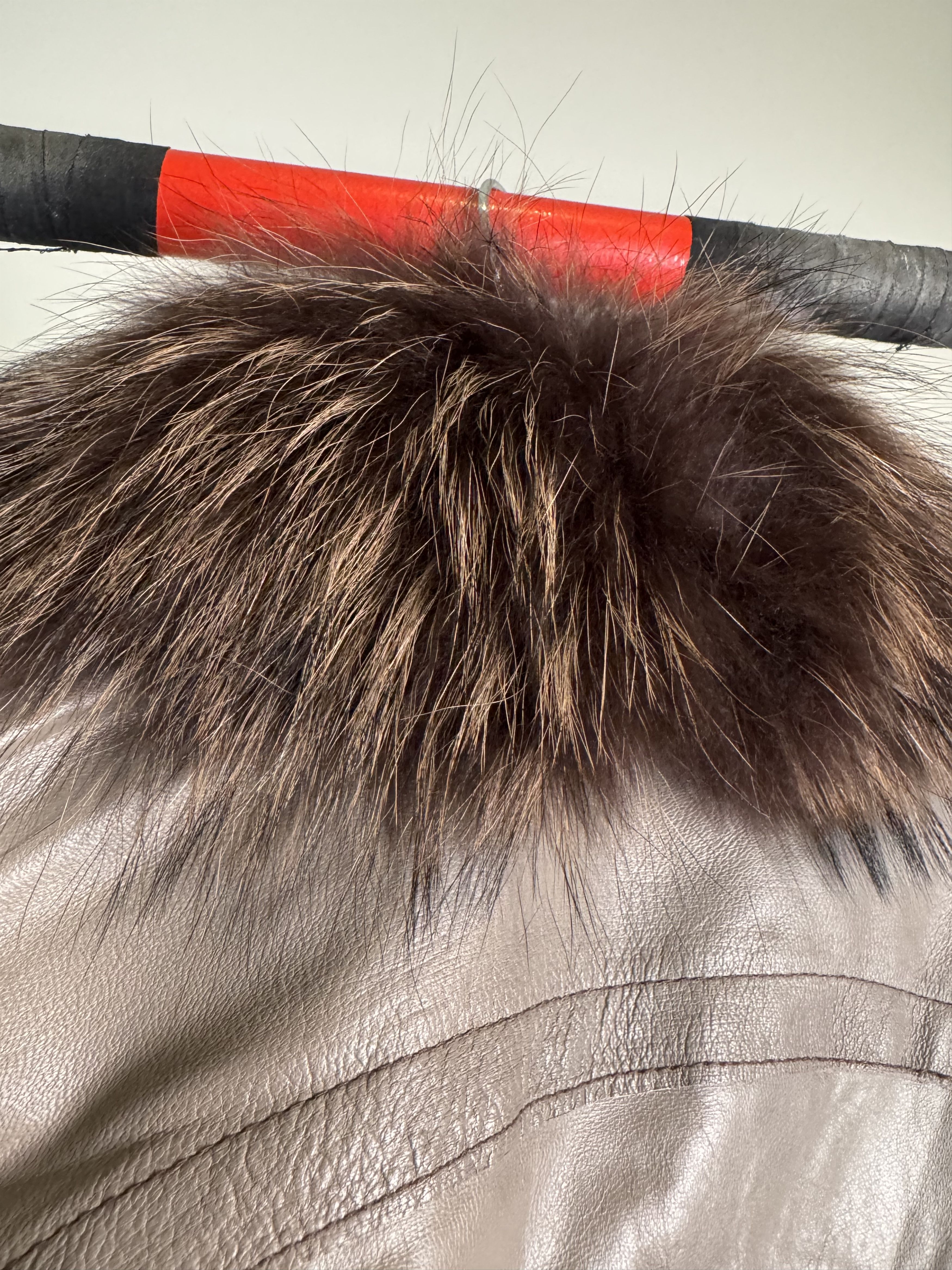 Custommade GUARAPO Italian Leather Jacket with Real Fur Collar Size M / US 6-8 / IT 42-44 - 3 Thumbnail