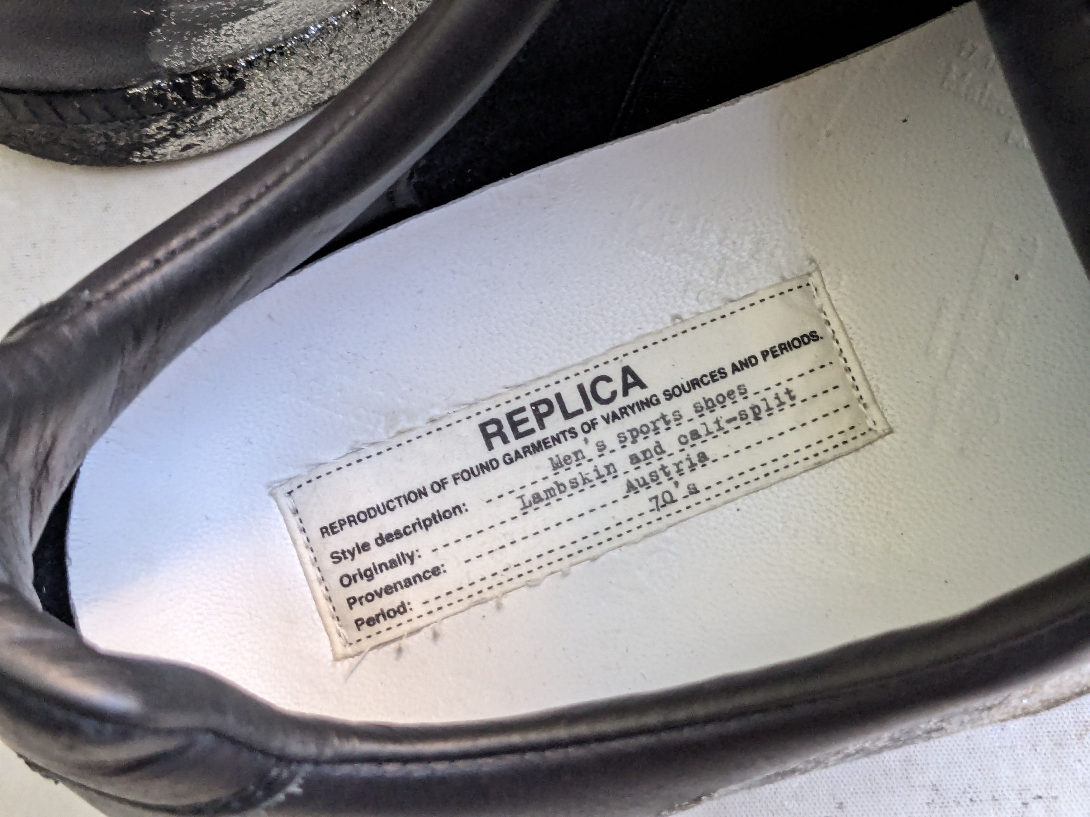 Maison Margiela Maison Margiela GAT Replica Black Silver 12 45 Low Leather Size US 12 / EU 45 - 10 Thumbnail