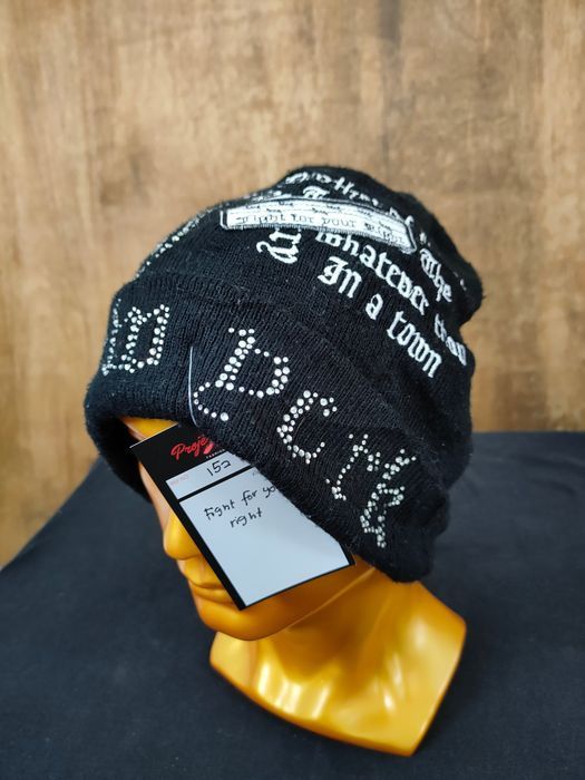 Japanese Brand Punk seditionaries black loose beanie streetwear hat #152DLL Size ONE SIZE - 9 Thumbnail