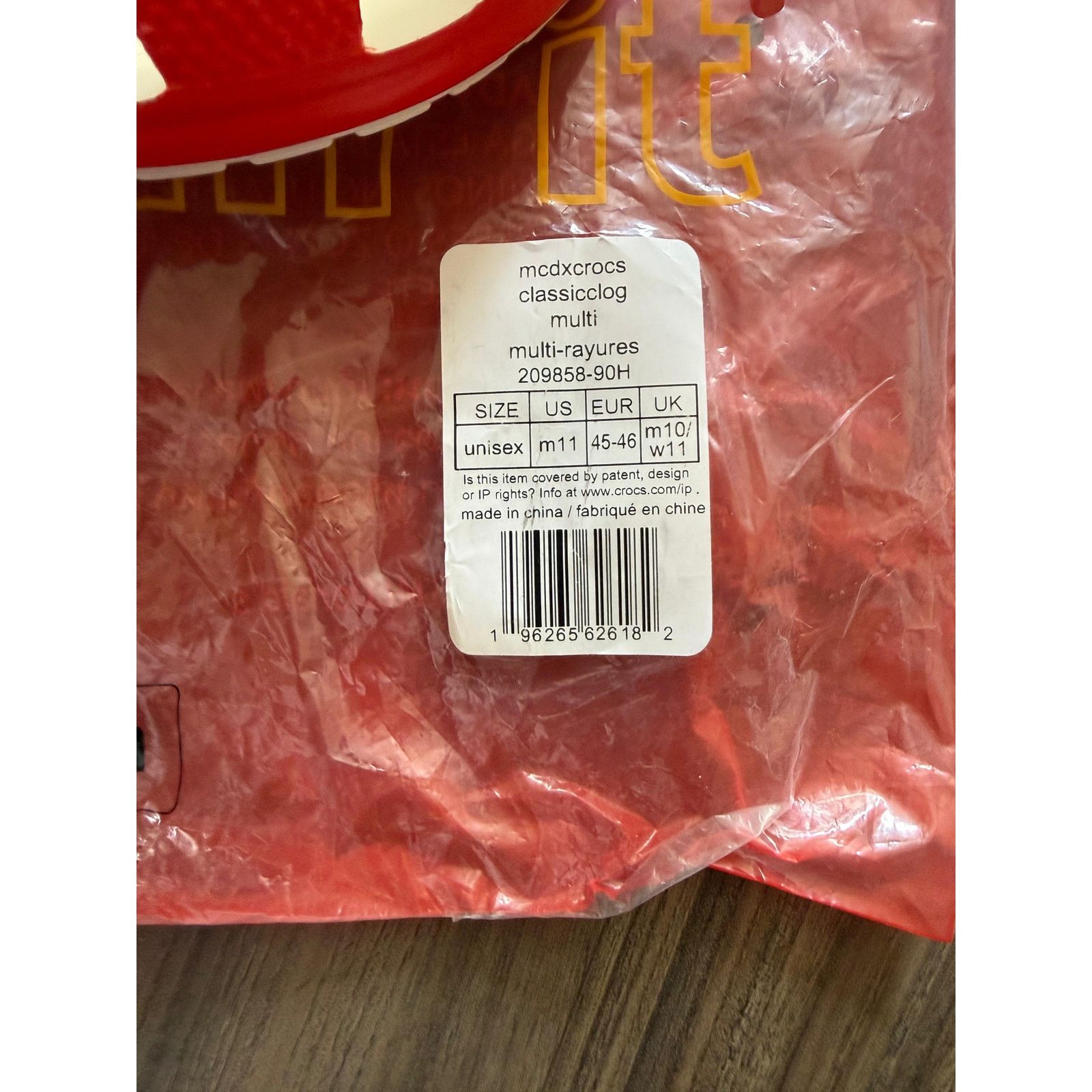 Crocs McDonald's x Crocs Classic Clog Red NWT M11/W13 Size US 11 / EU 44 - 5 Thumbnail