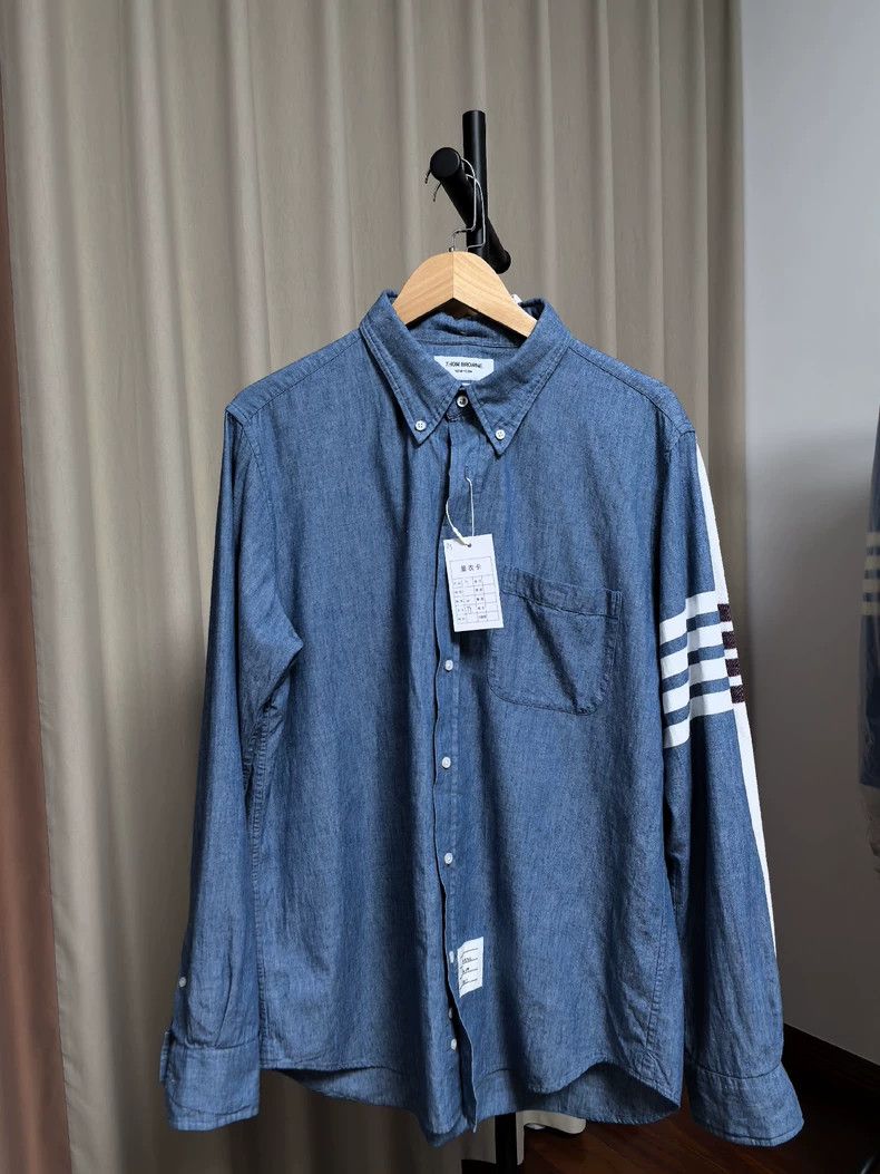 Thom Browne thom browne Sleeve-marked shirt 2503-Nextarrow Size US XL / EU 56 / 4 - 1 Thumbnail