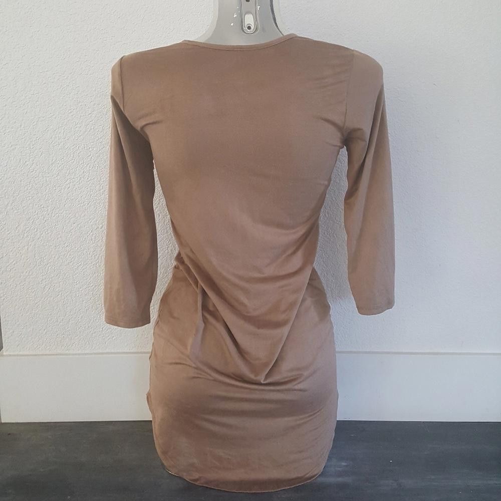 Designer Cinnamon Sugar Suede TicToc 3/4 Sleeve Mini Size M / US 6-8 / IT 42-44 - 2 Thumbnail