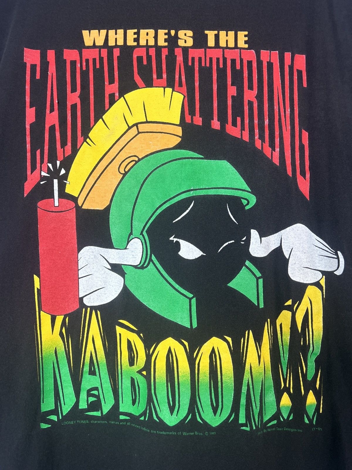 Vintage Vintage 1993 Looney Tunes Marvin the Martian Kaboom Tee Size US L / EU 52-54 / 3 - 3 Thumbnail