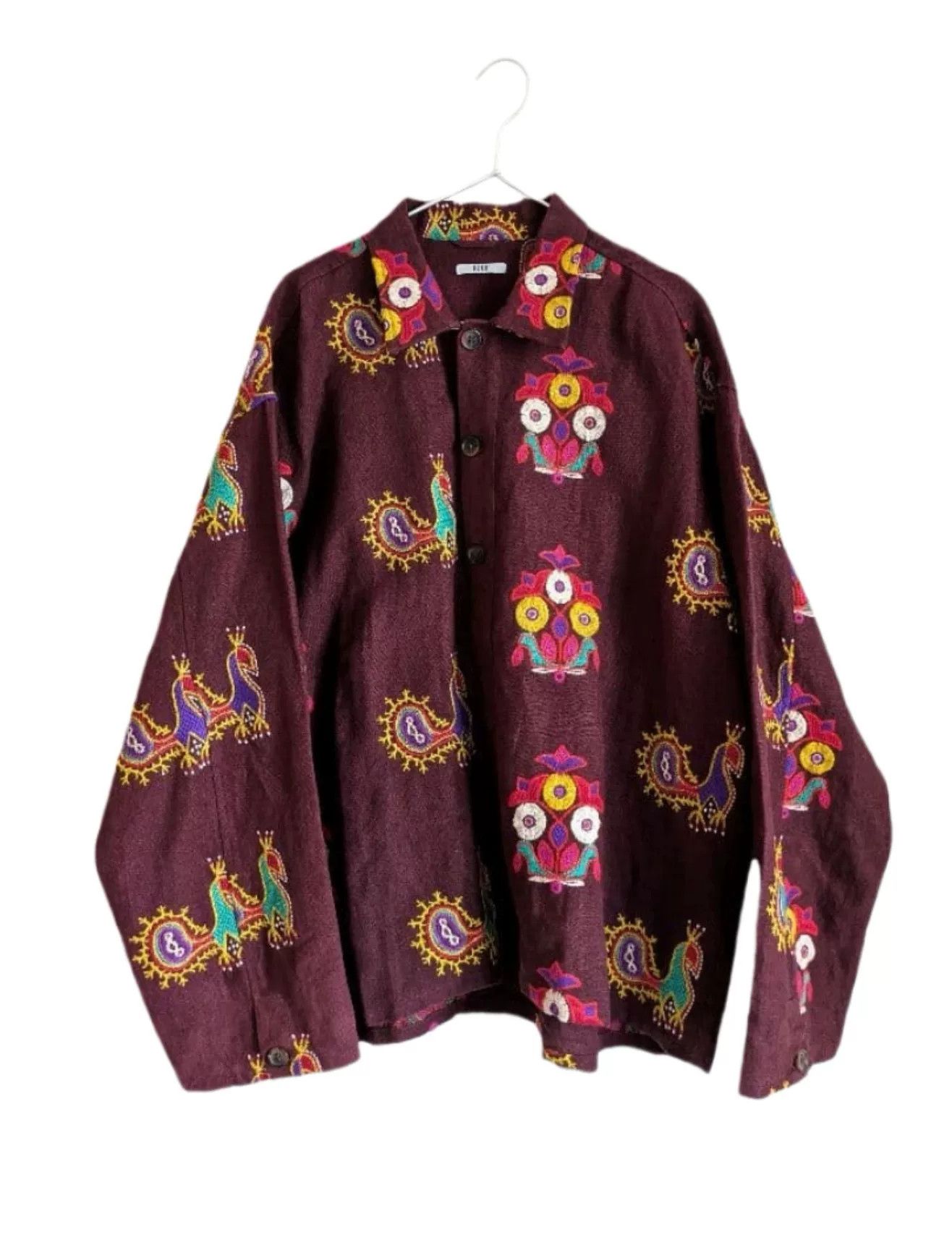 Bode BODE Peacock Embroidery Linen Pullover Shirt Size M / US 6-8 / IT 42-44 - 1 Thumbnail