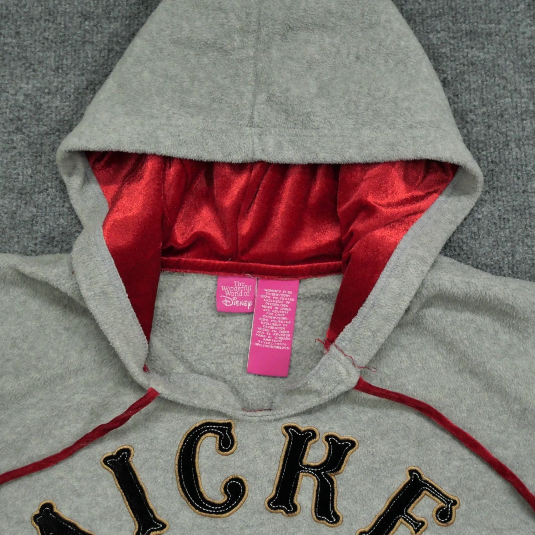 Disney VINTAGE Disney Mickey Mouse Hoodie Womens 2X Grey Fleece Pullover Pullover casual logo 90s Womens Size XXL / US 16-18 / IT 52-54 - 7 Thumbnail