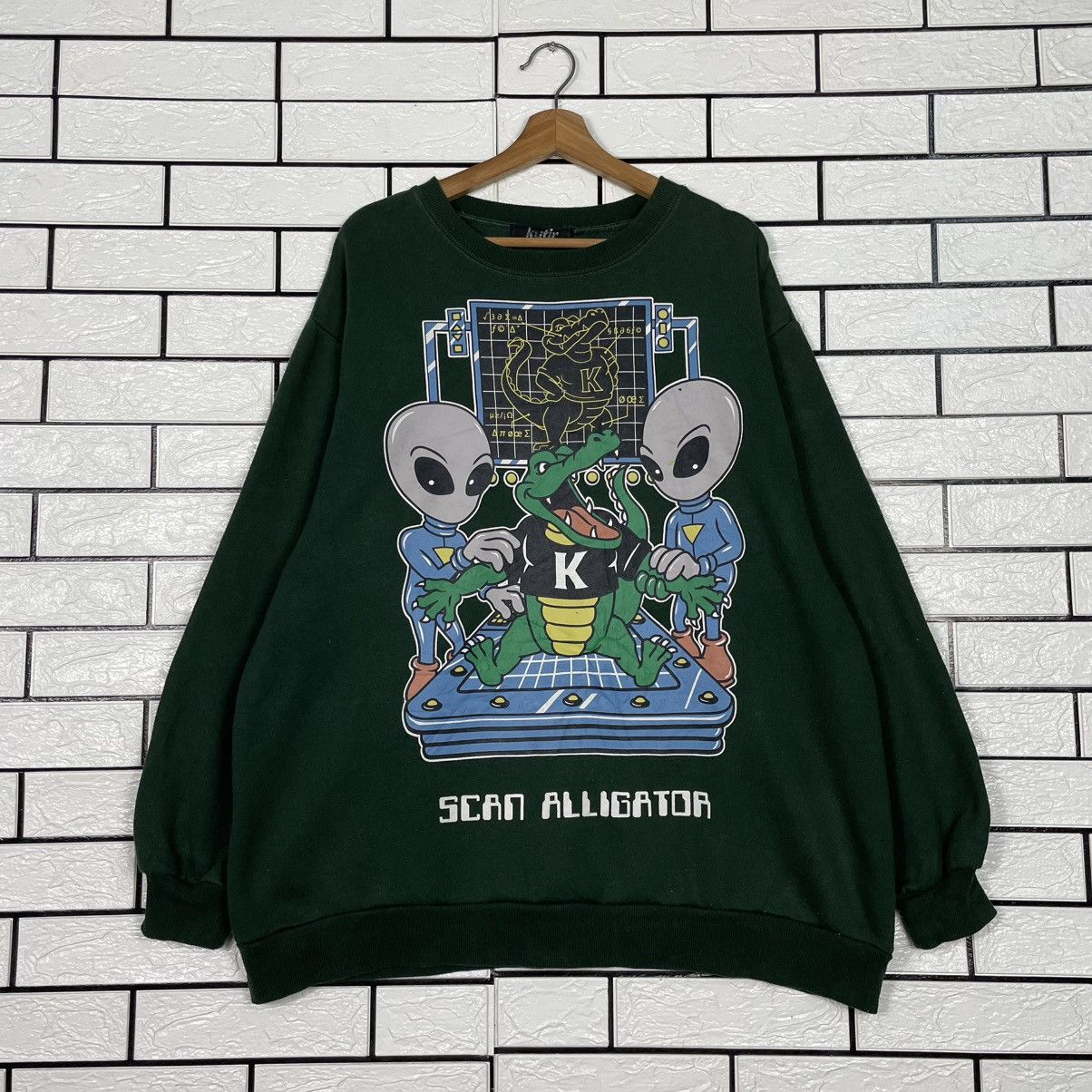 Japanese Brand Scan Alligator Green Crewneck Sweatshirt Size US L / EU 52-54 / 3 - 1 Thumbnail