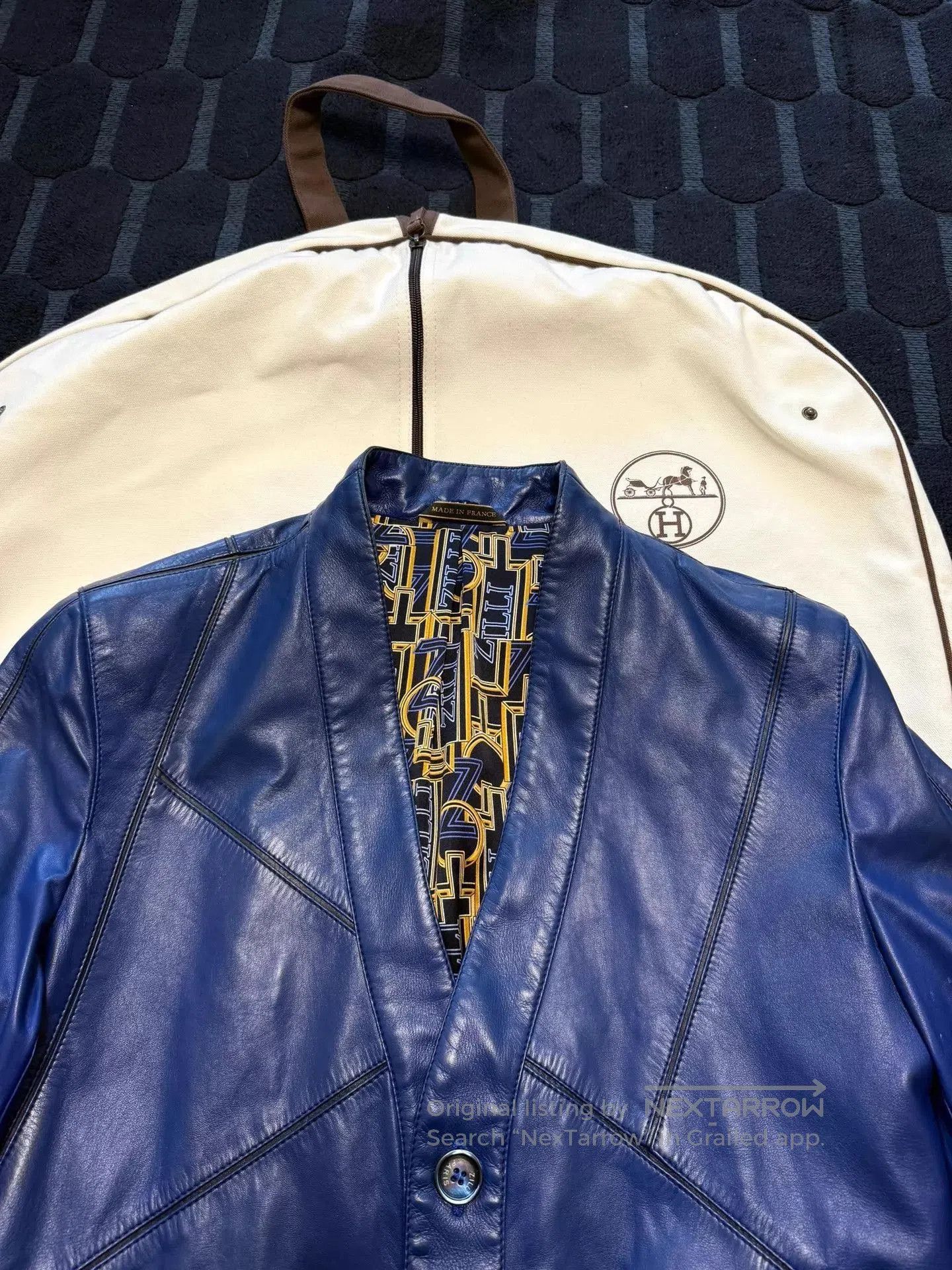Zilli Blue Leather Jacket with Button Front - Size M. Size US M / EU 48-50 / 2 - 5 Thumbnail