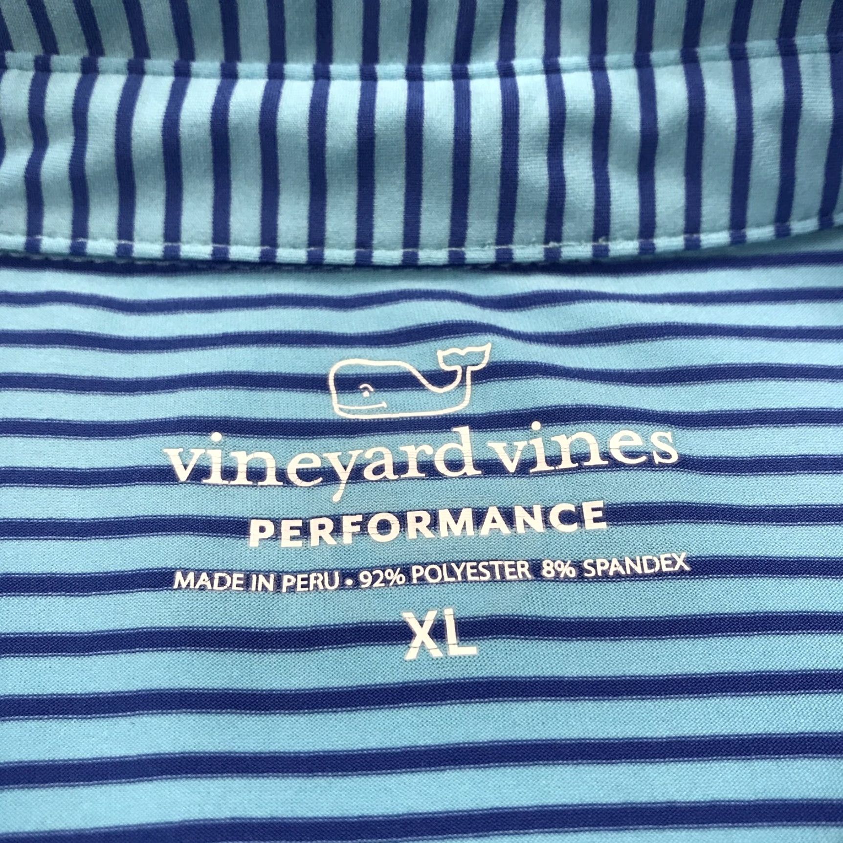 Vineyard Vines Vineyard Vines Polo Shirt Mens XL Blue Whale Striped Performance Golf Shirt Size US XL / EU 56 / 4 - 3 Thumbnail