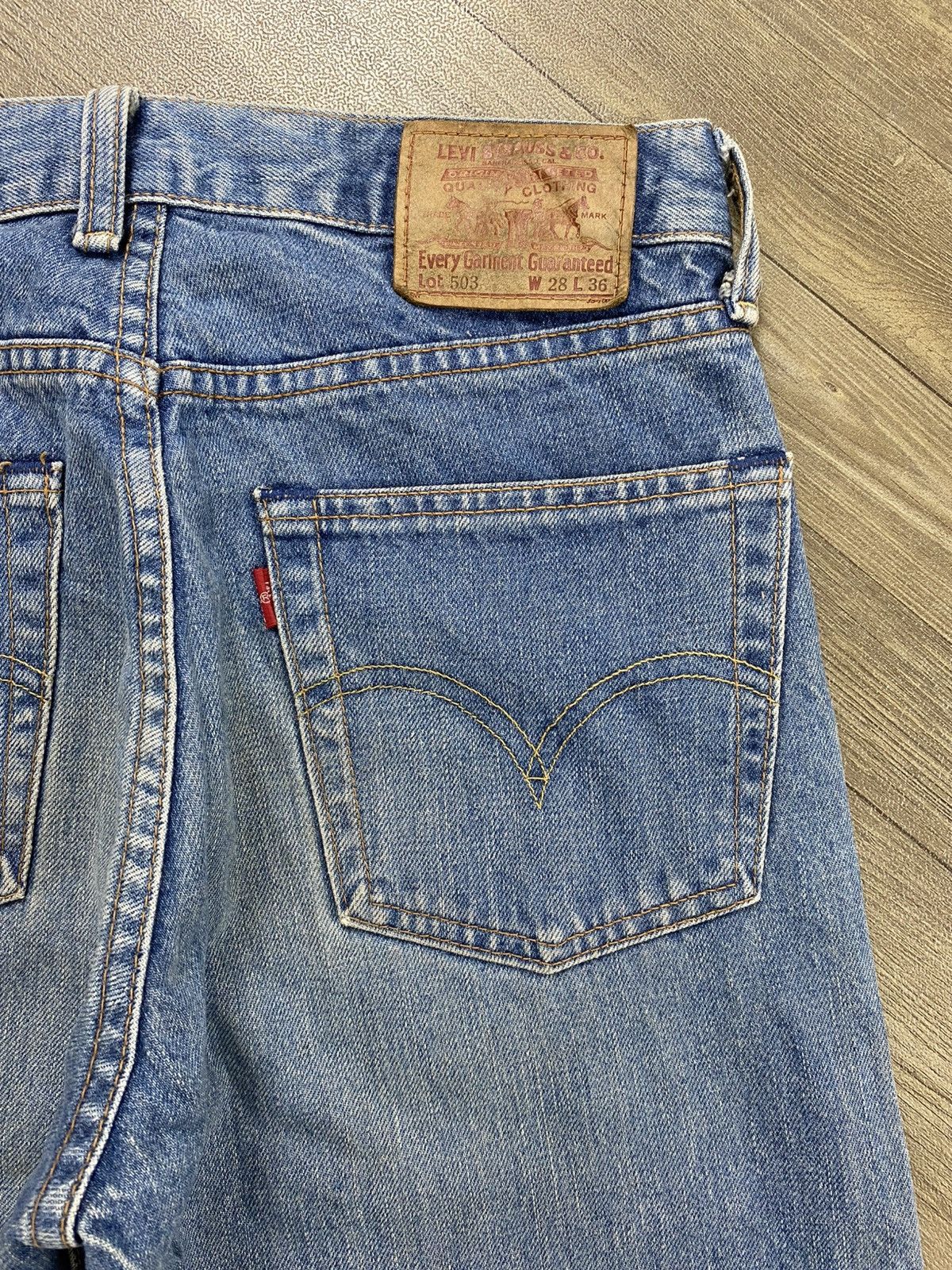 Levi's Vintage Clothing Vintage Levis 503 28x36 Selvedge Straight Fit Blue Jeans Size US 28 / EU 44 - 12 Thumbnail