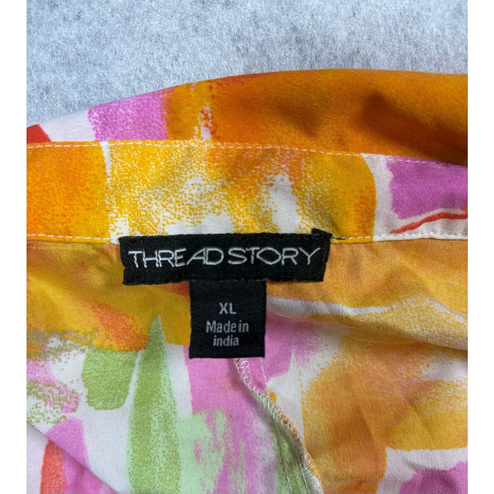 Other Thread Story Multicolor Abstract Tie Front Crop Blouse #0510 Size XL / US 12-14 / IT 48-50 - 4 Thumbnail
