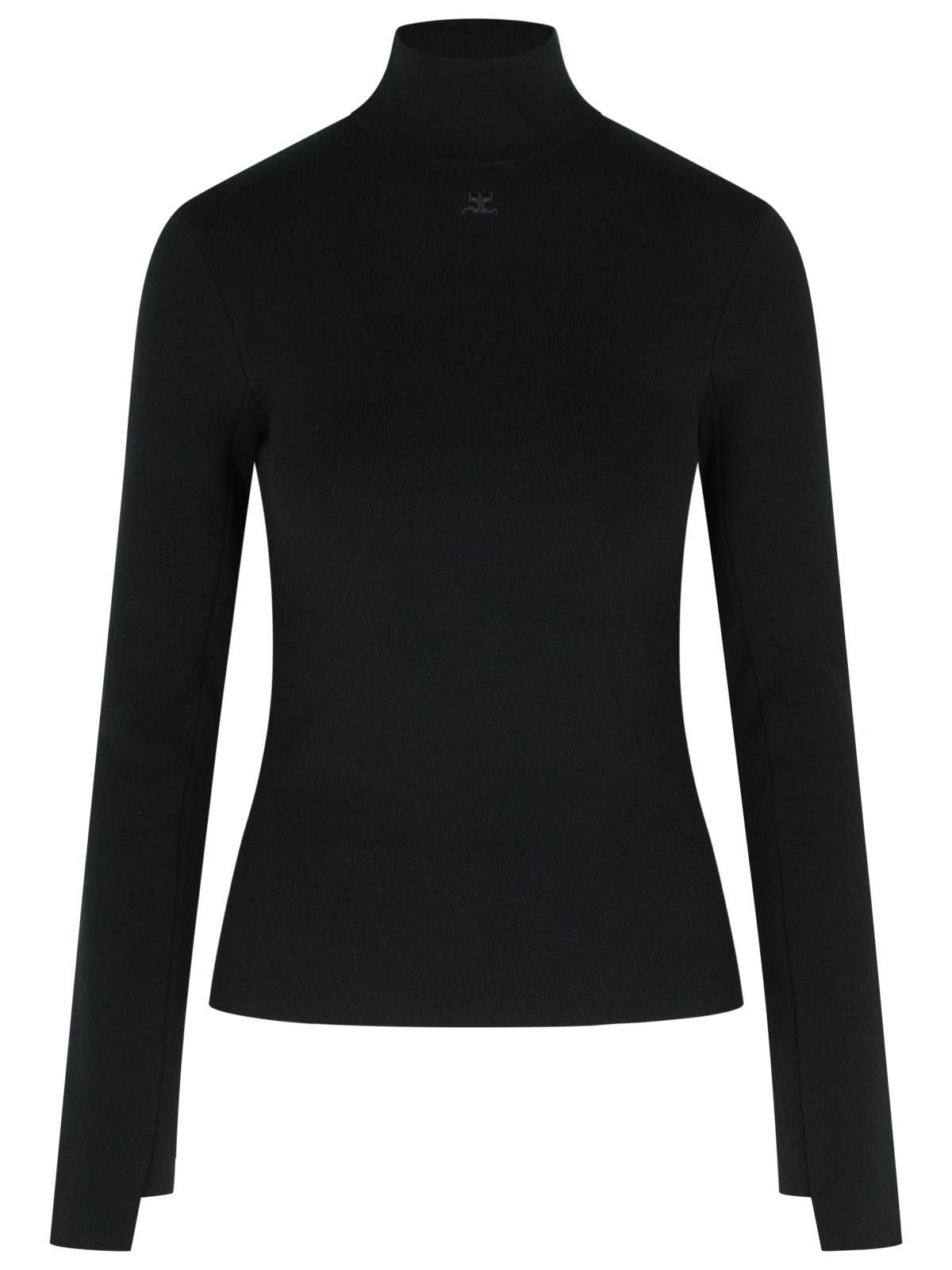 Courreges COURREGES Turtleneck Sweater In Black Viscose Blend Size M / US 6-8 / IT 42-44 - 1 Thumbnail
