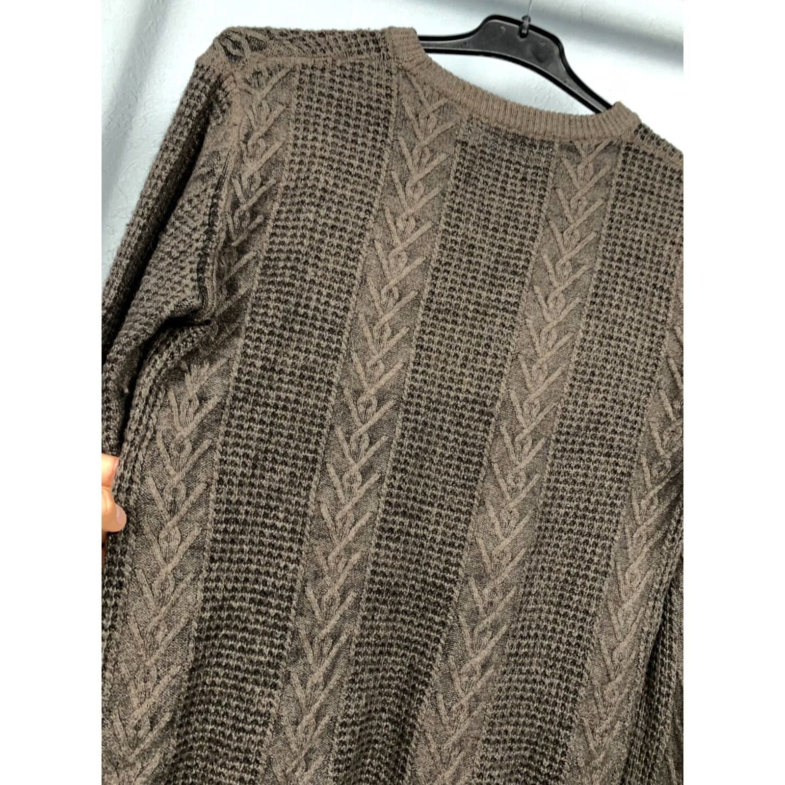 Allsaints VINTAGE AllSaints Mens Sweater Crew Neck Wool+Nylon Knit XS Khaki Crew Neck Wool Knit 90s Mens Size US XS / EU 42 / 0 - 6 Thumbnail