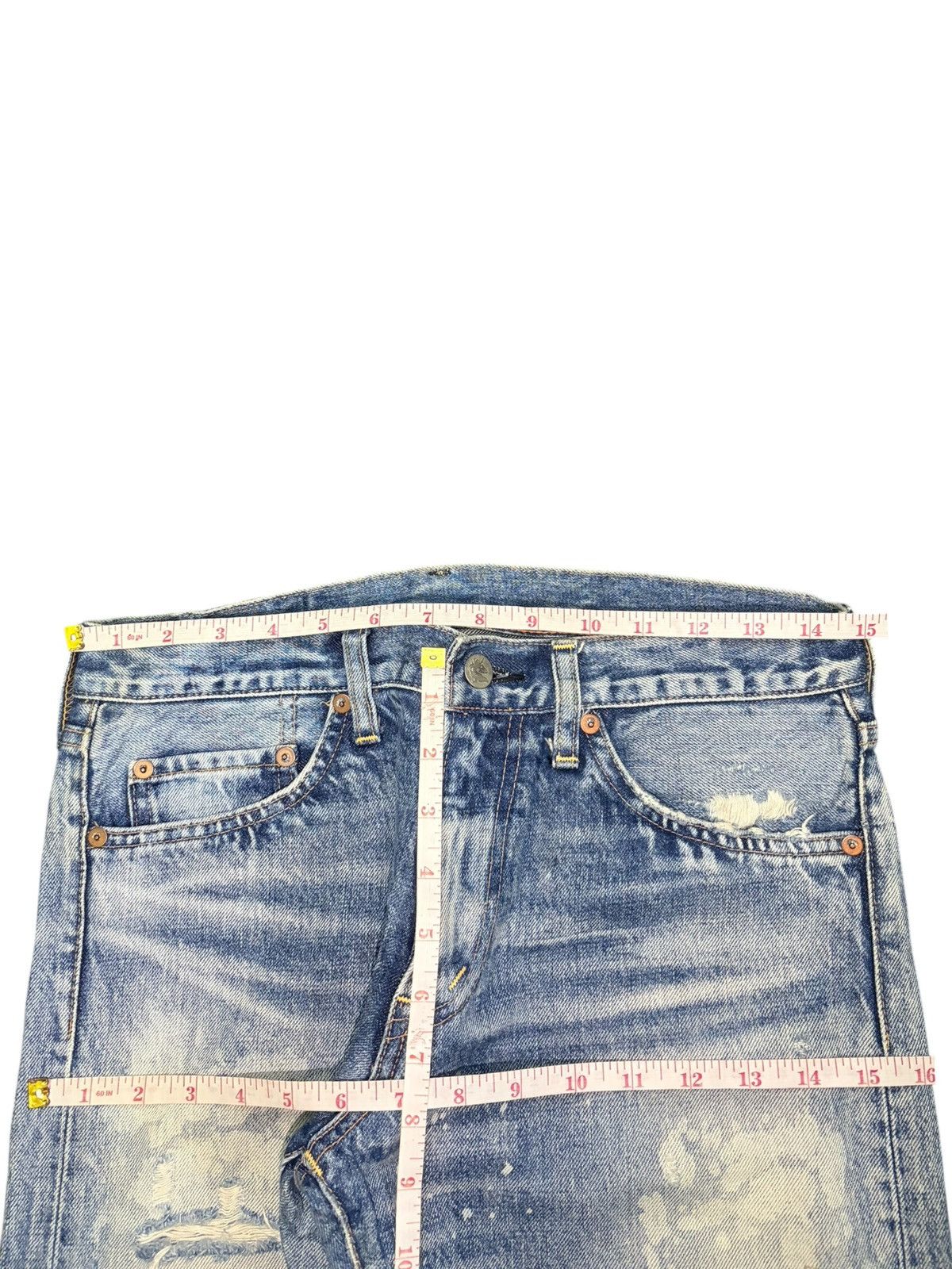 Edwin Vintage Japanese Rna Bleached Wash Distressed Jeans Size 30" / US 8 / IT 44 - 6 Thumbnail