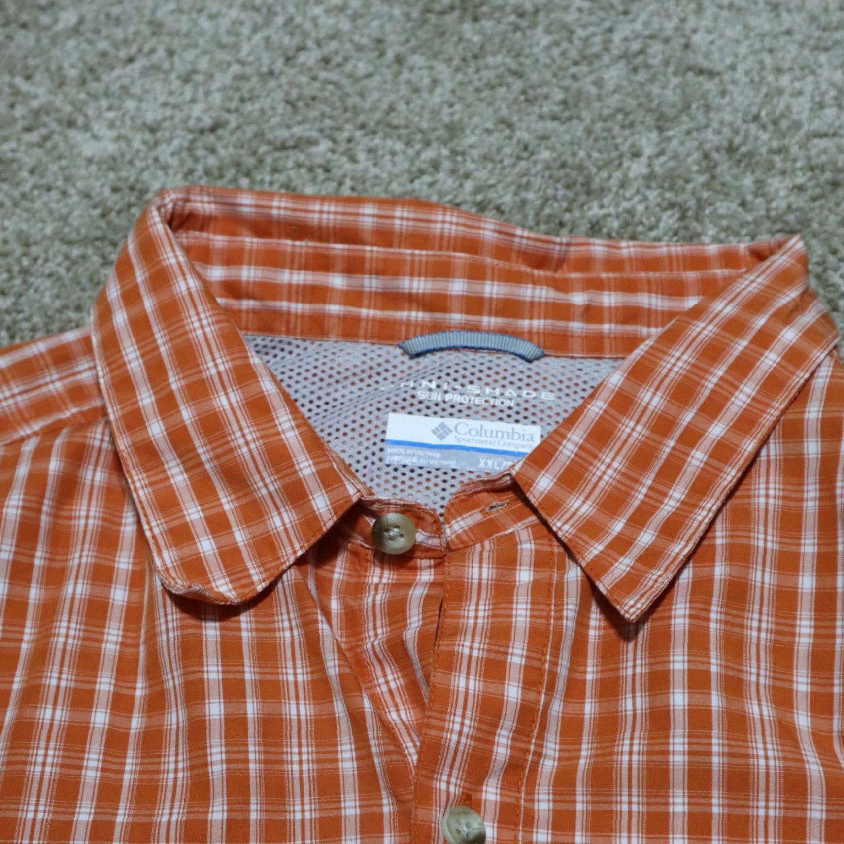 Vintage Columbia Shirt Men Large Orange Plaid Nylon Vented Omi Shade Zip Pocket Button Front 90s Casual Mens Size US L / EU 52-54 / 3 - 3 Thumbnail