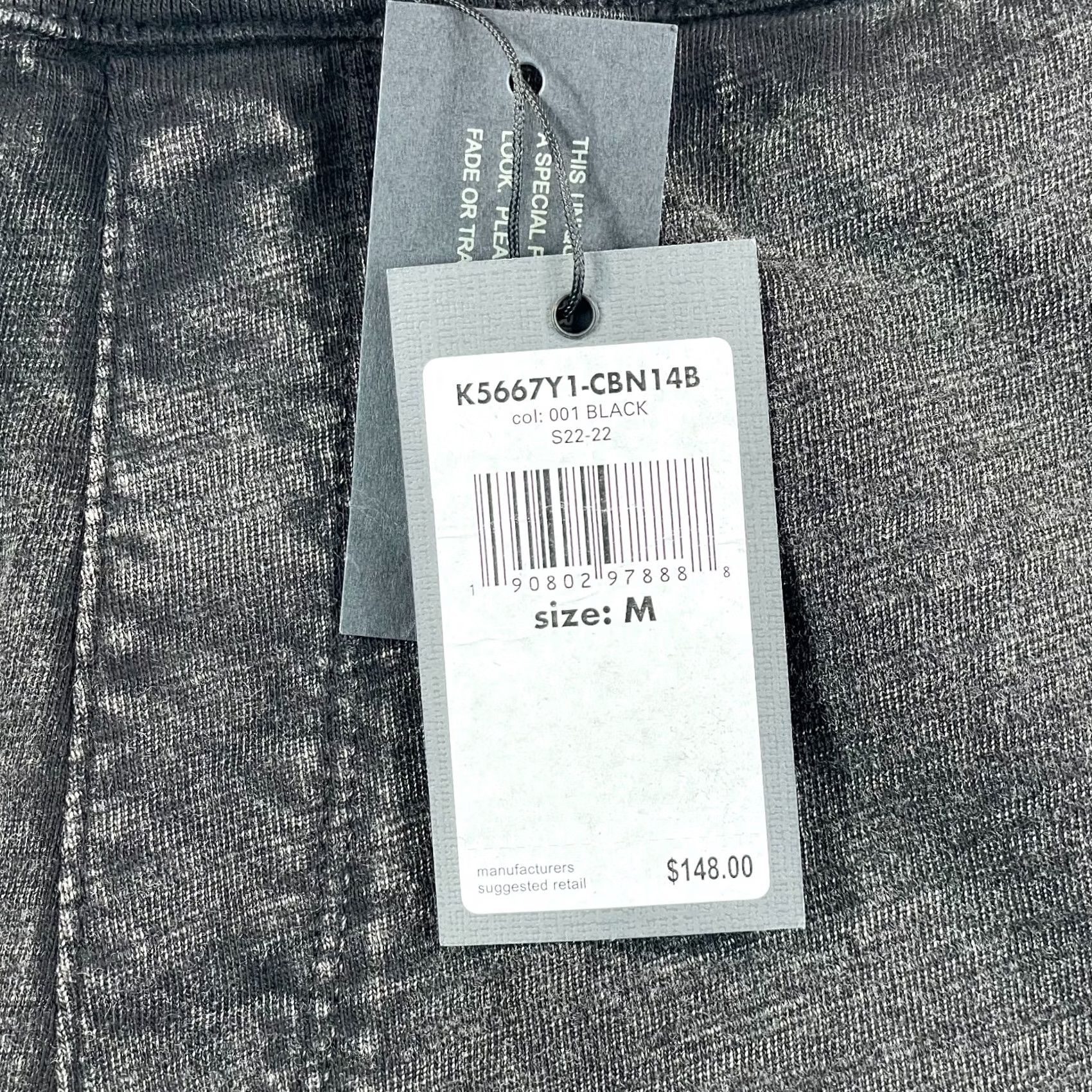 John Varvatos John Varvatos Lancaster Shorts Men M Black Slub Cotton Raw-Edge NWT Drawstring Pockets Zip 7.5in Inseam Casual Travel Summer Spring Fall Size US 31 - 3 Thumbnail