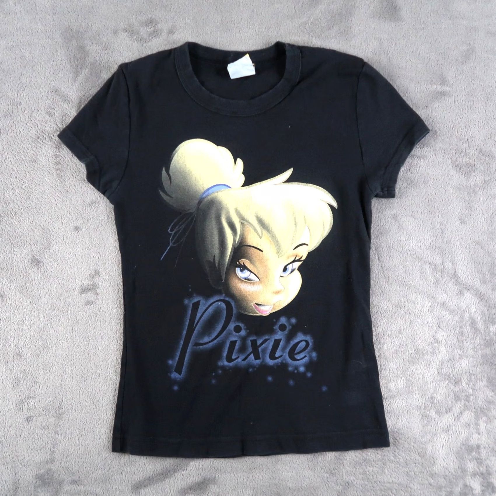 Disney VINTAGE Disney T-Shirt XS Womens Black Graphic Print Comfort Basic 90s Theme Stage 28 Junior? Size XS / US 0-2 / IT 36-38 - 2 Thumbnail