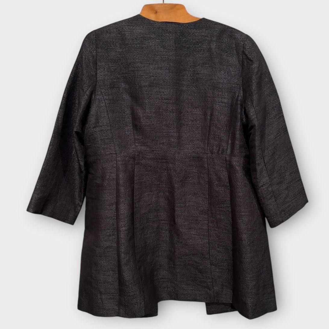 Eileen Fisher Eileen Fisher Iridescent Grain Jacquard Silk Linen Coat (S) Size S / US 4 / IT 40 - 2 Thumbnail