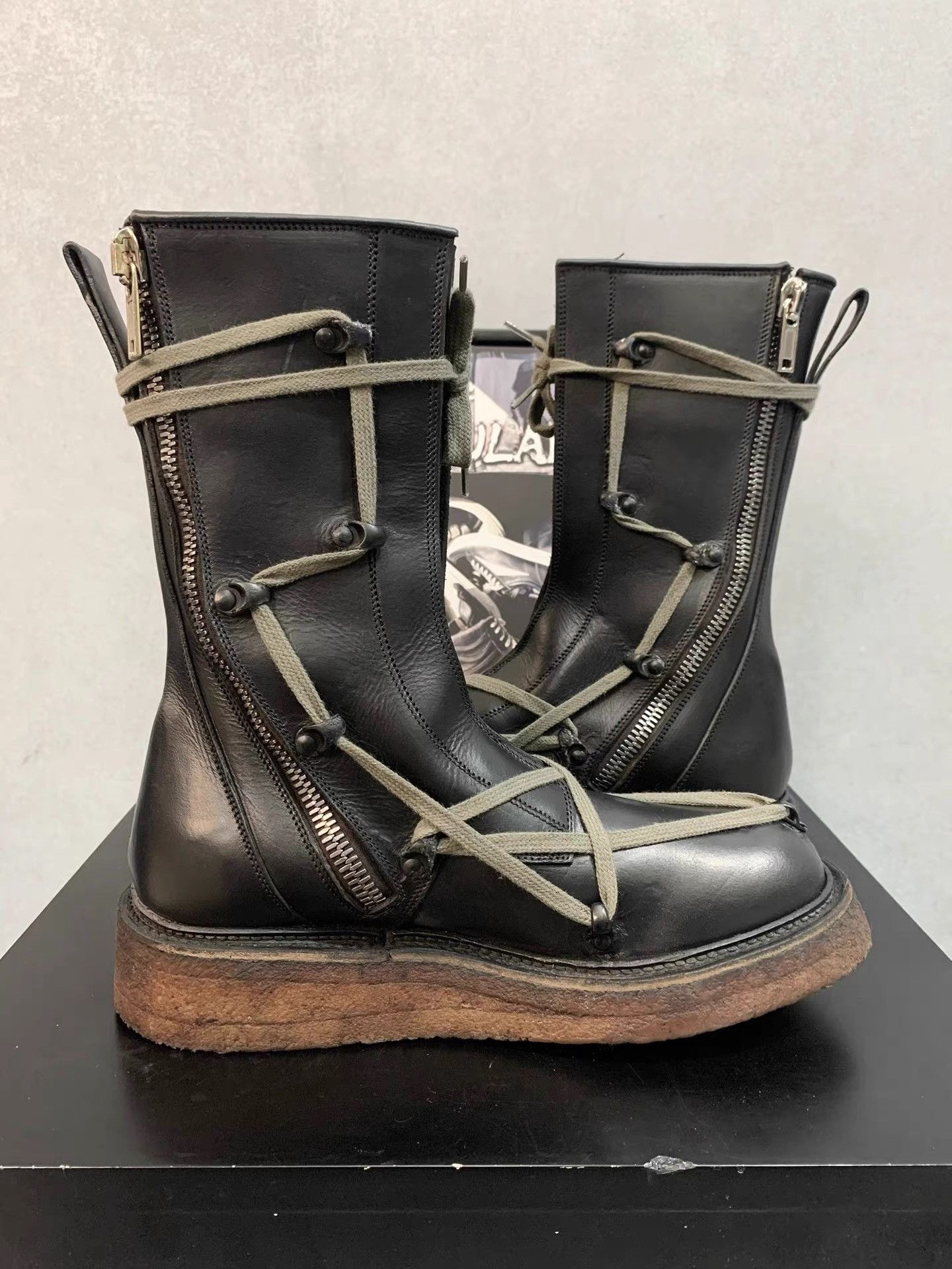 Rick Owens Rick Owens 17FW First-Show Pentagram Combat Boots K34 Size US 6 / EU 39 - 5 Thumbnail