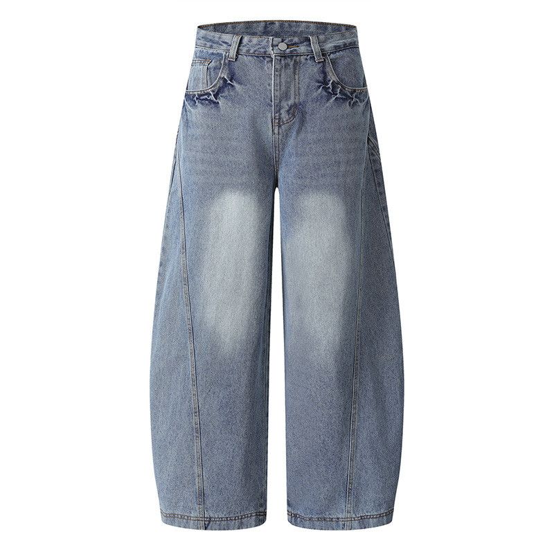 Jean American men's patchwork straight loose curved jeans Size US 32 / EU 48 - 1 Thumbnail