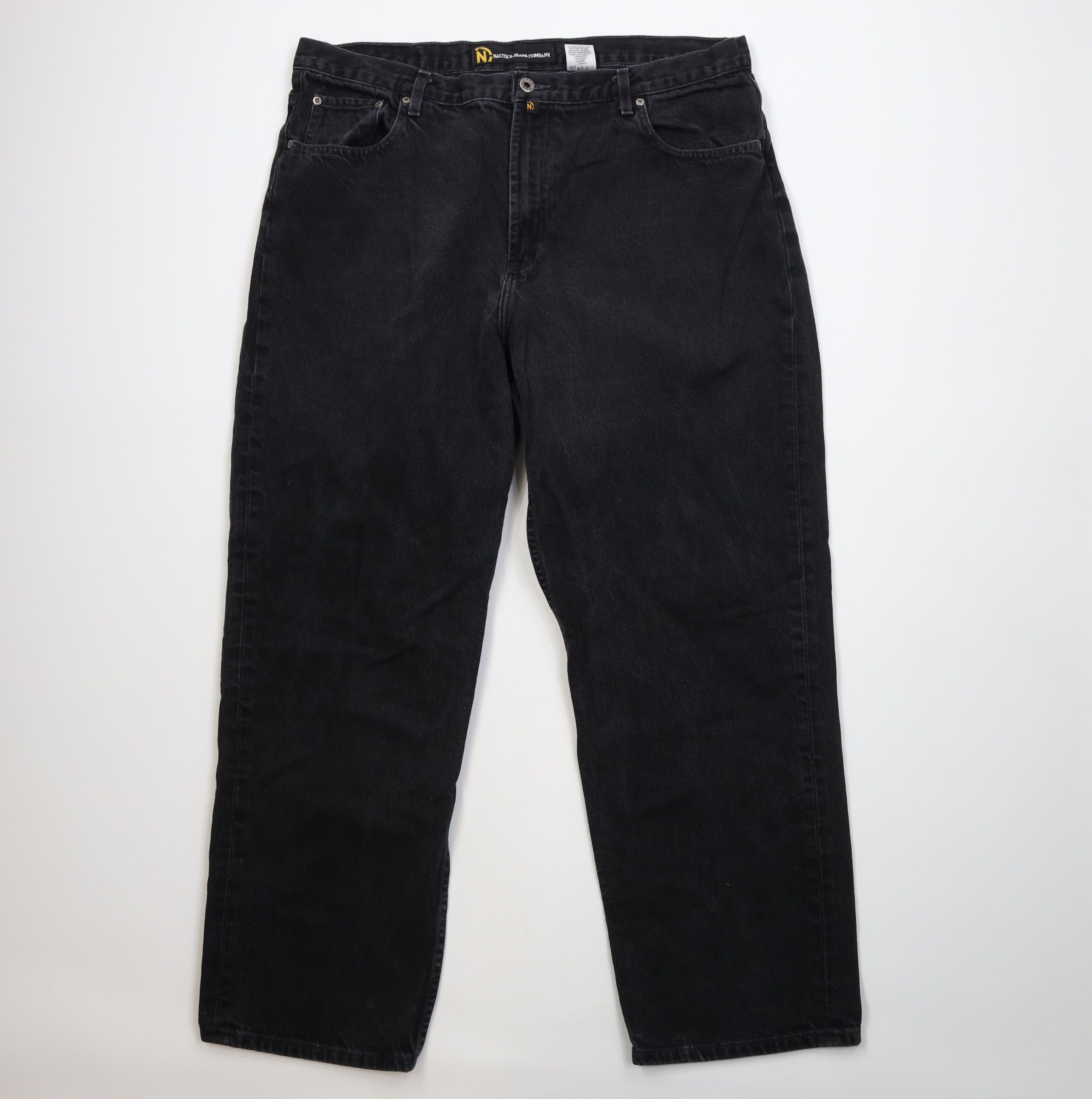 Vintage 90s Nautica Baggy Fit Wide Leg Denim Jeans Black