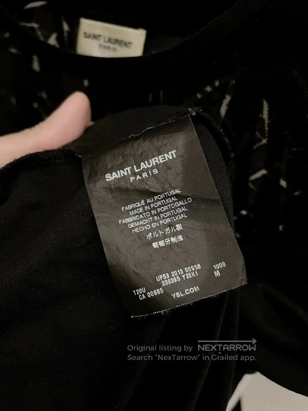 Saint Laurent Paris Black Short Sleeve Shirt with Abstract Pattern. Size US M / EU 48-50 / 2 - 6 Thumbnail