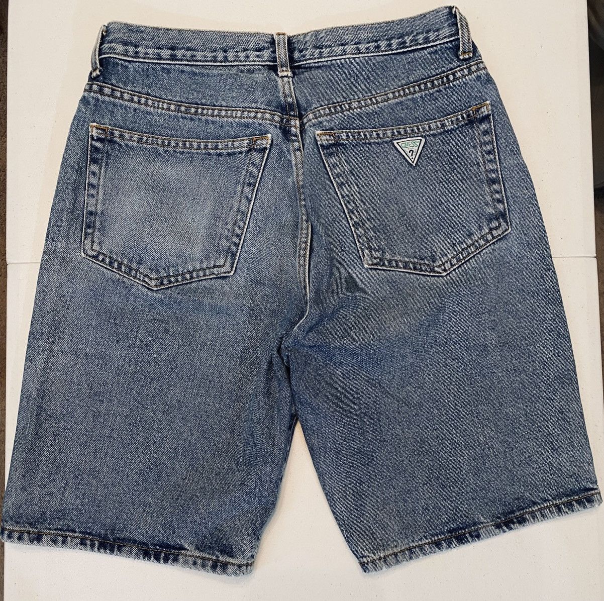 Guess Vtg 90’s Guess Denim Shorts Green Triangle Made in USA 29 Size US 29 - 14 Thumbnail
