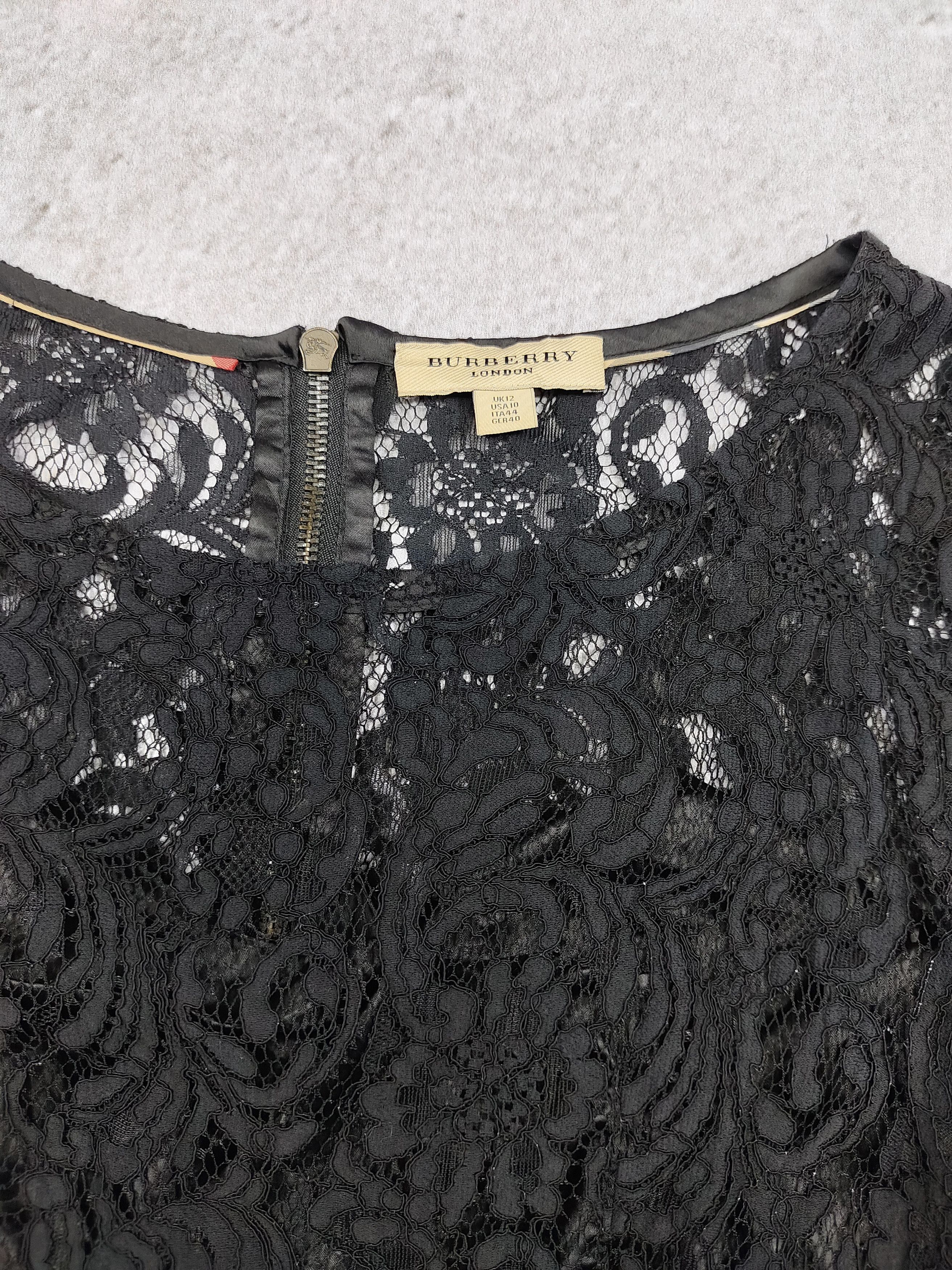 Burberry 00s Burberry- Floral Lace Panel Bodice Gothic Romantic Dress Size M / US 6-8 / IT 42-44 - 7 Thumbnail