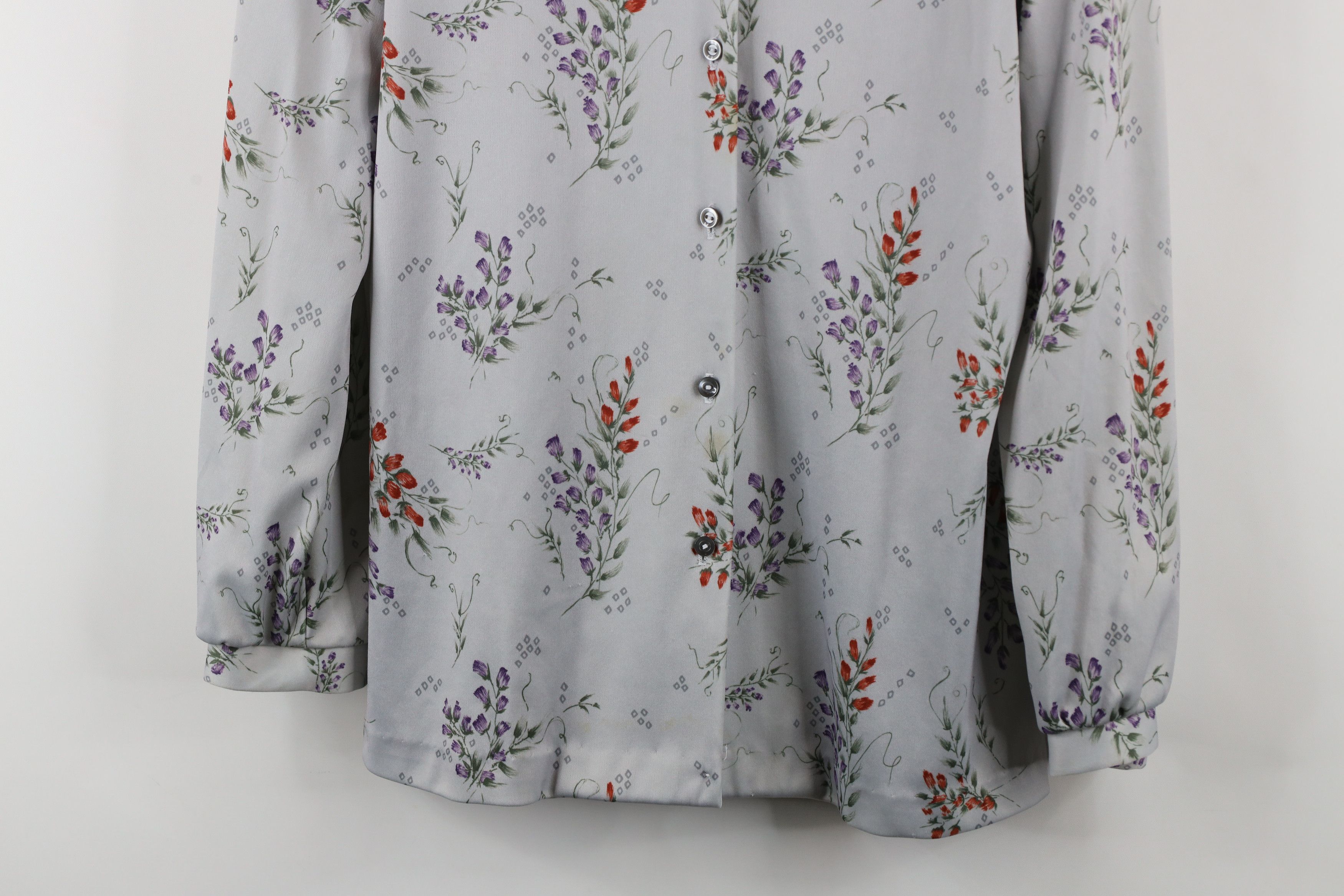 Vintage Vintage 70s Streetwear Flower Knit Button Shirt USA Size XXL / US 16-18 / IT 52-54 - 3 Thumbnail