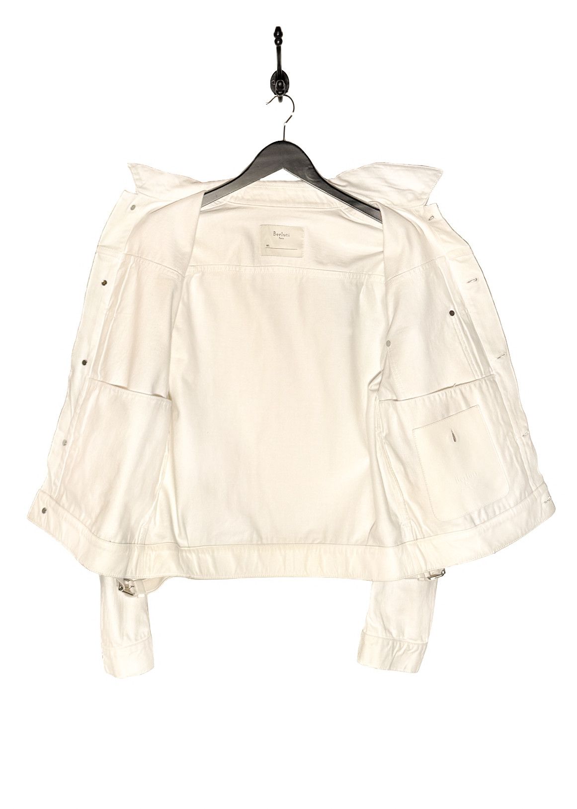Berluti Berluti SS18 Ivory Leather Trim Denim Jacket Size US M / EU 48-50 / 2 - 8 Thumbnail