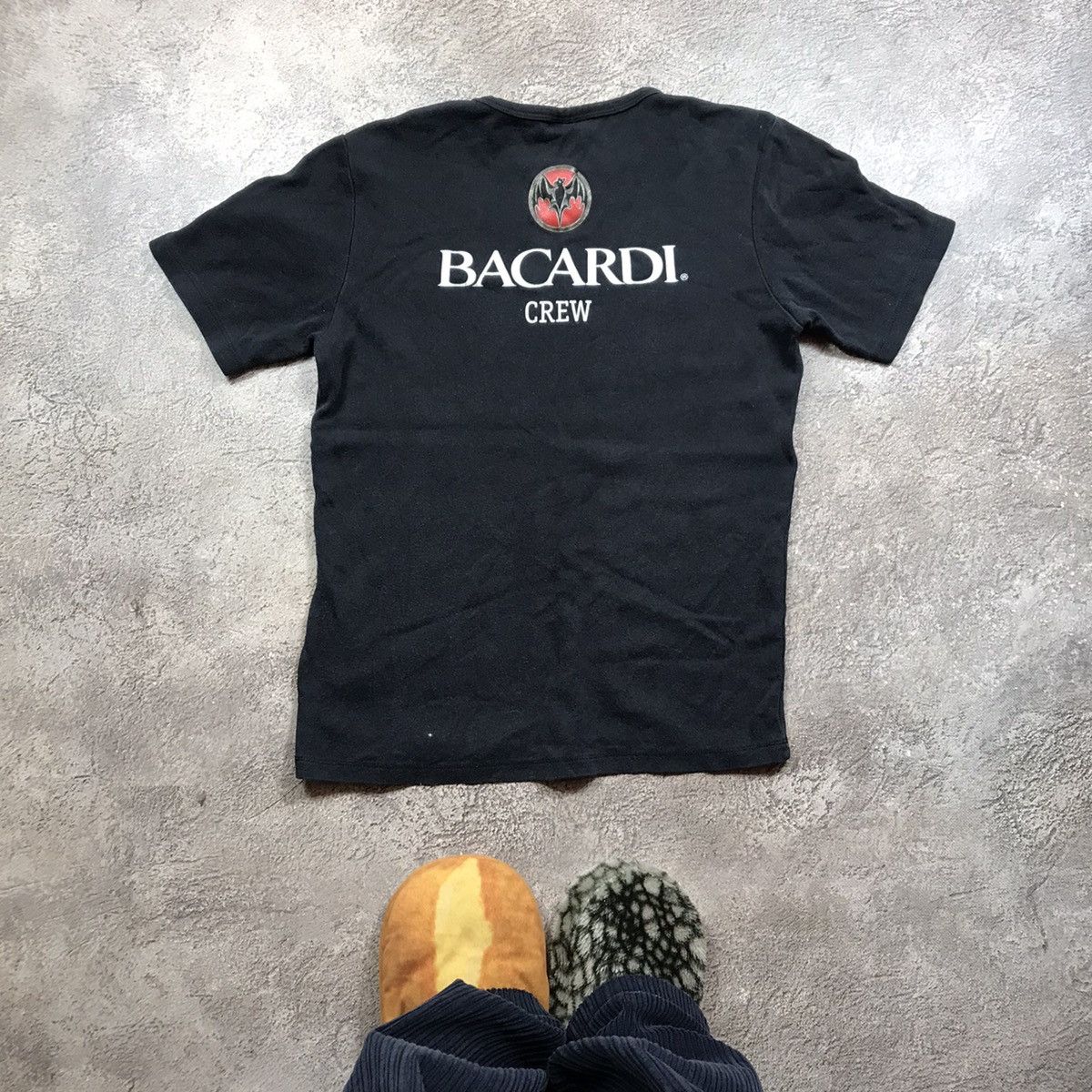 Vintage Vintage 90s Bacardi Crew Graphic Tee Streetwear Faded Black Size US M / EU 48-50 / 2 - 1 Thumbnail