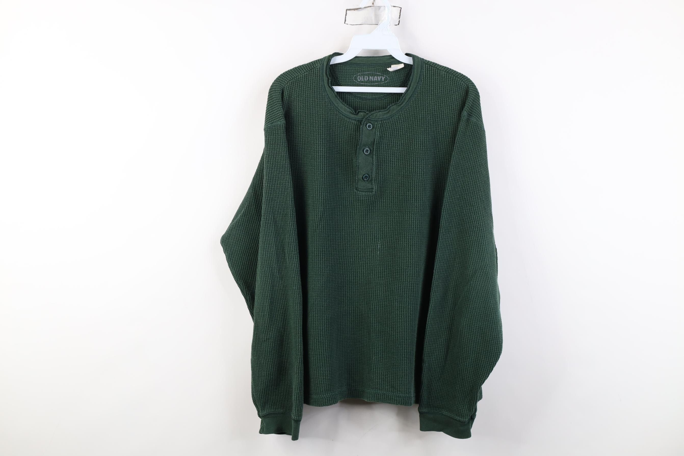 Vintage Vintage Y2K Old Navy Fit Thermal Waffle Knit Henley T-Shirt Size US XL / EU 56 / 4 - 1 Thumbnail