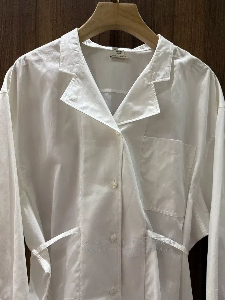 Hermes Hermes White women's shirt Size M / US 6-8 / IT 42-44 - 3 Thumbnail