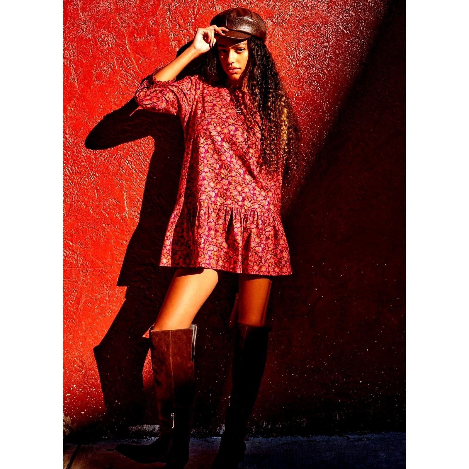 Free People Free People The Avenue Mini Dress Open Back Amaranth Combo L Size L / US 10 / IT 46 - 2 Thumbnail